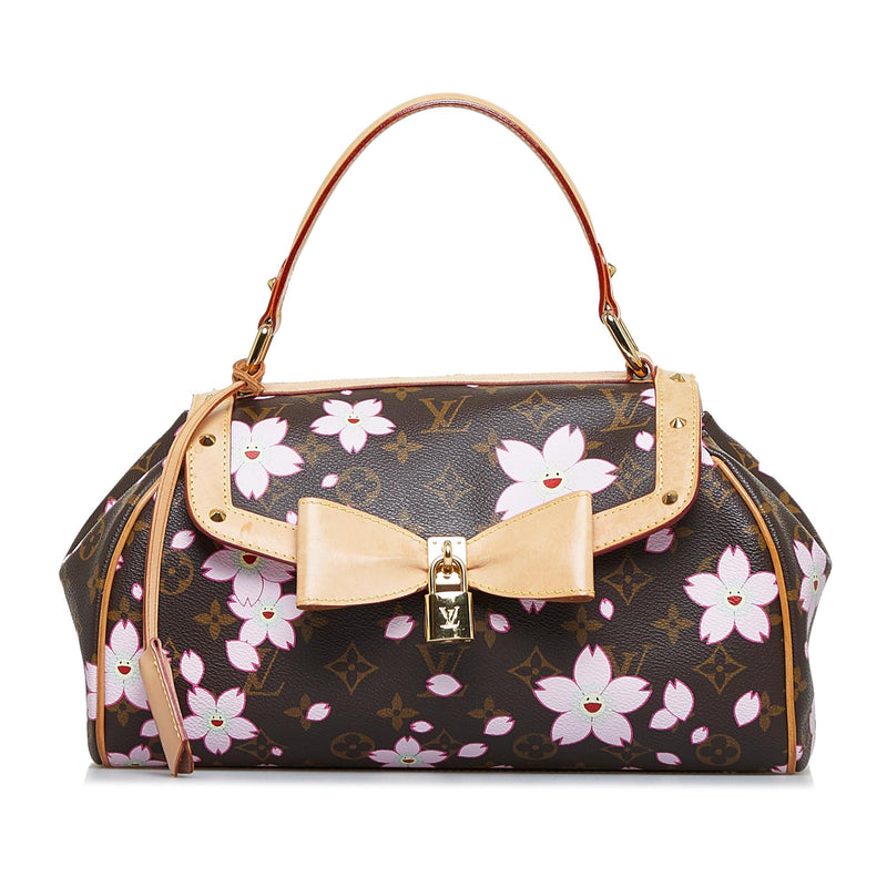 Louis Vuitton x Takashi Murakami monogram brown cherry blossom pochette  shoulder bag