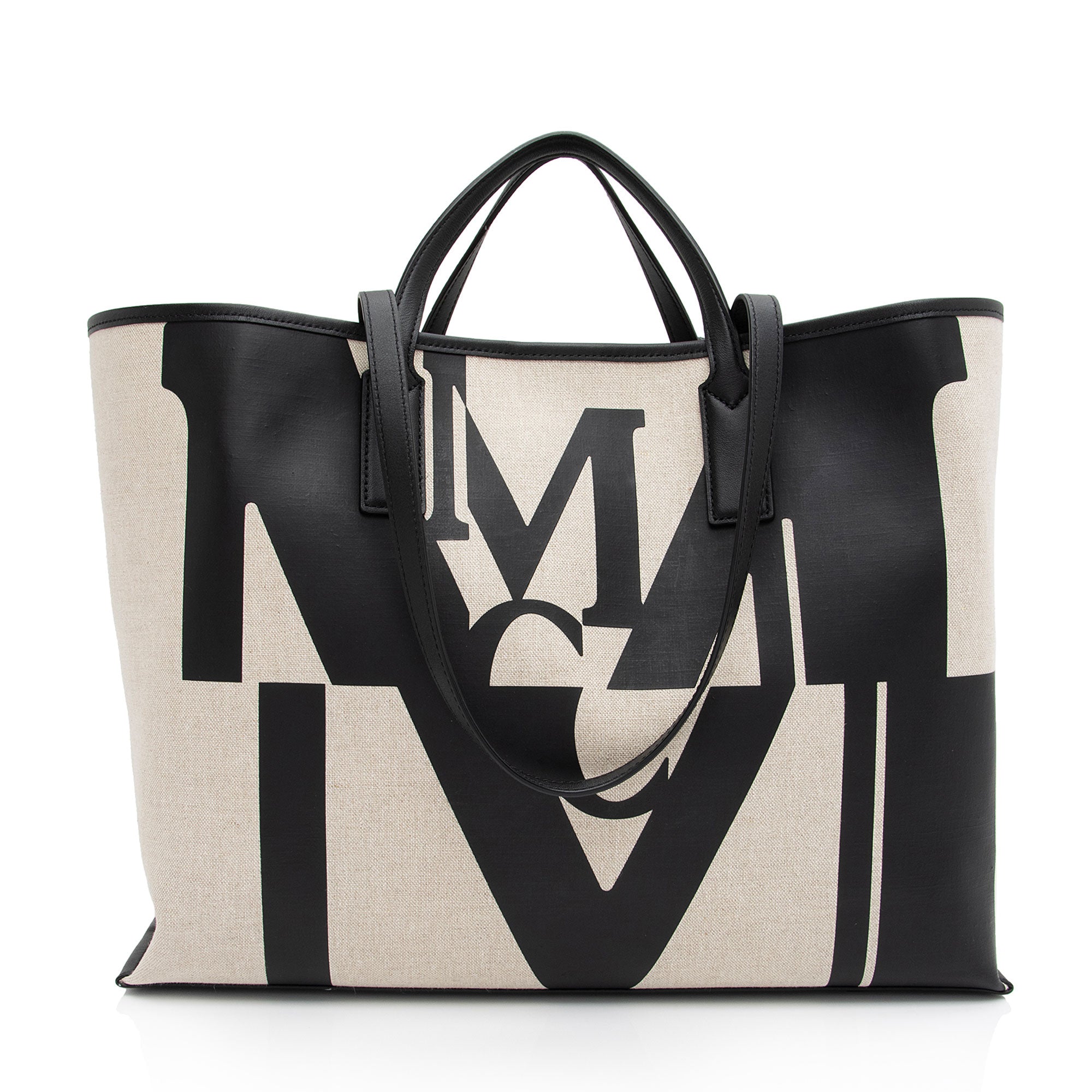 MCM Canvas Glitch Logo Aren Medium Shopper Tote (SHF-et7Nb7)