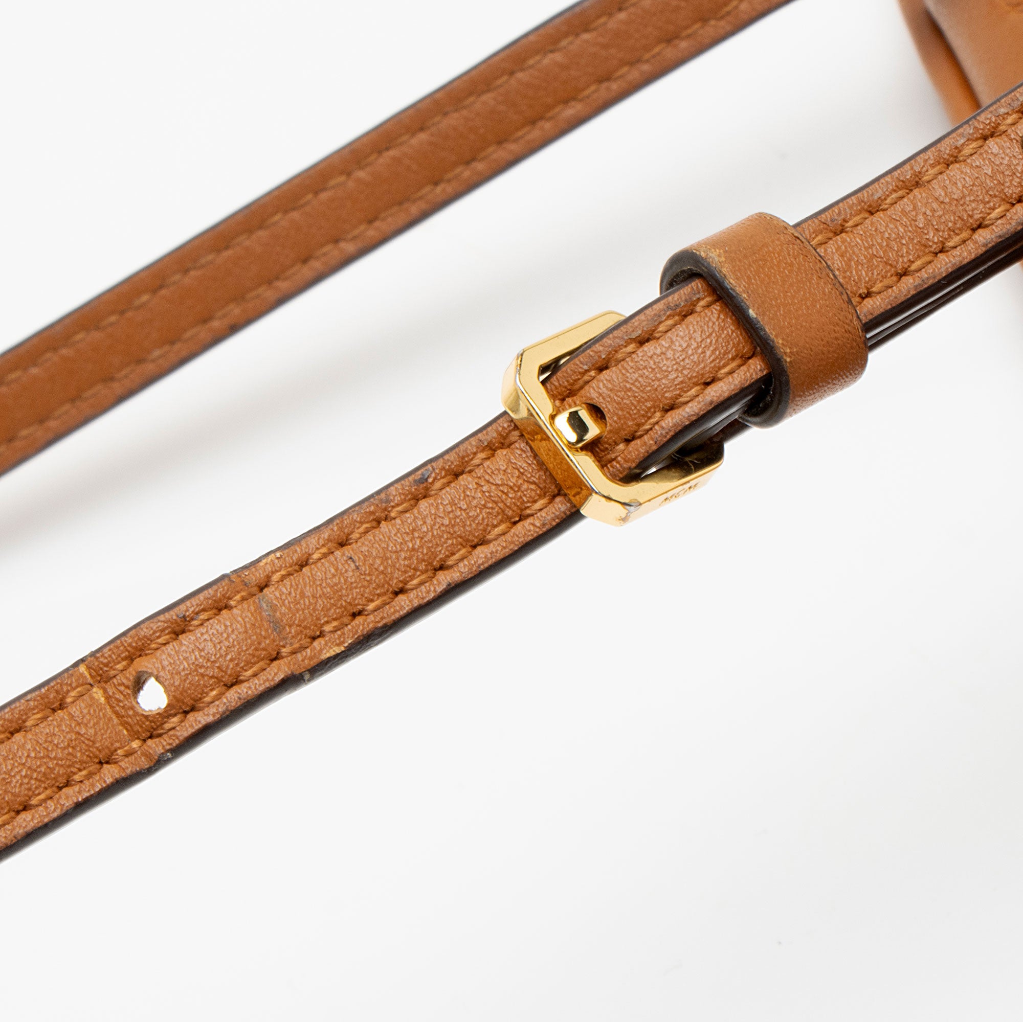 MCM Embossed Leather Aren Medium Crossbody