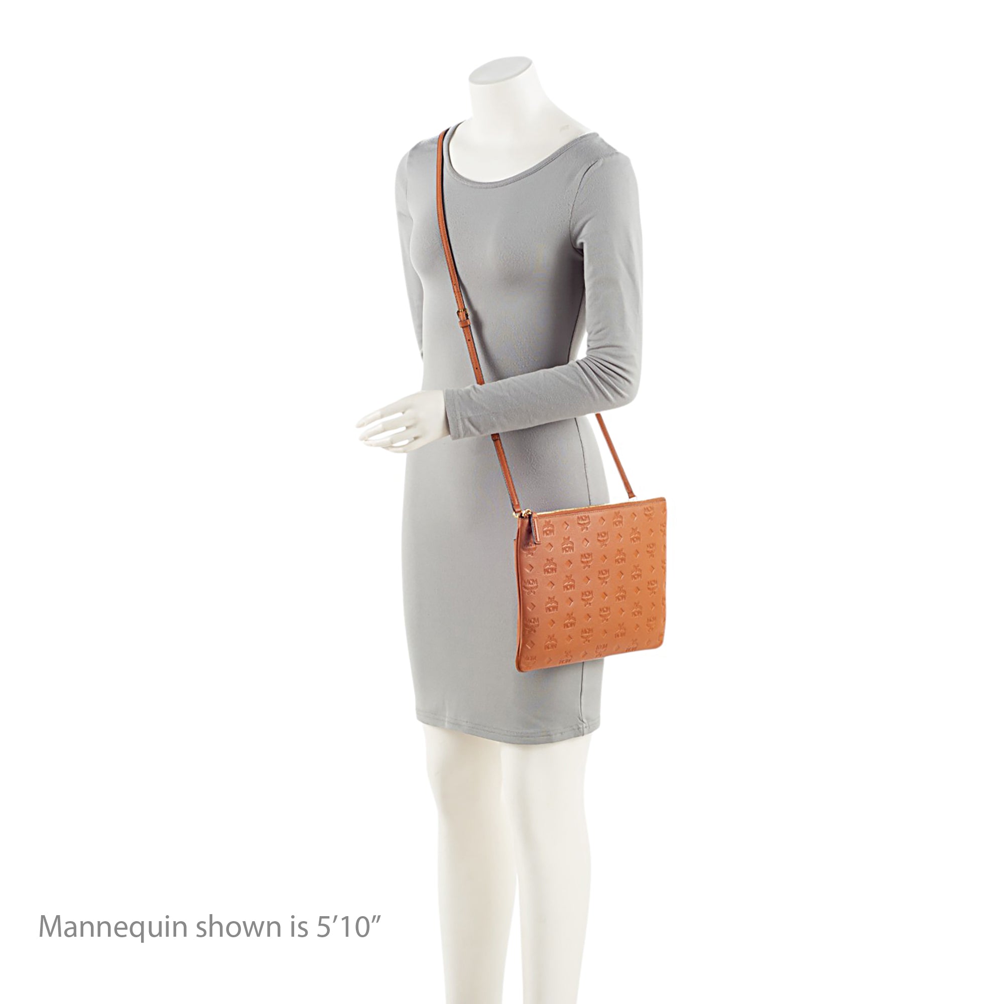 MCM Embossed Leather Aren Medium Crossbody