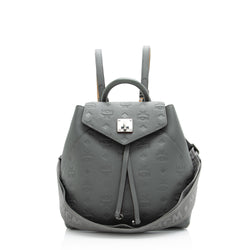 Mcm essential embossed leather bucket bag new arrivals