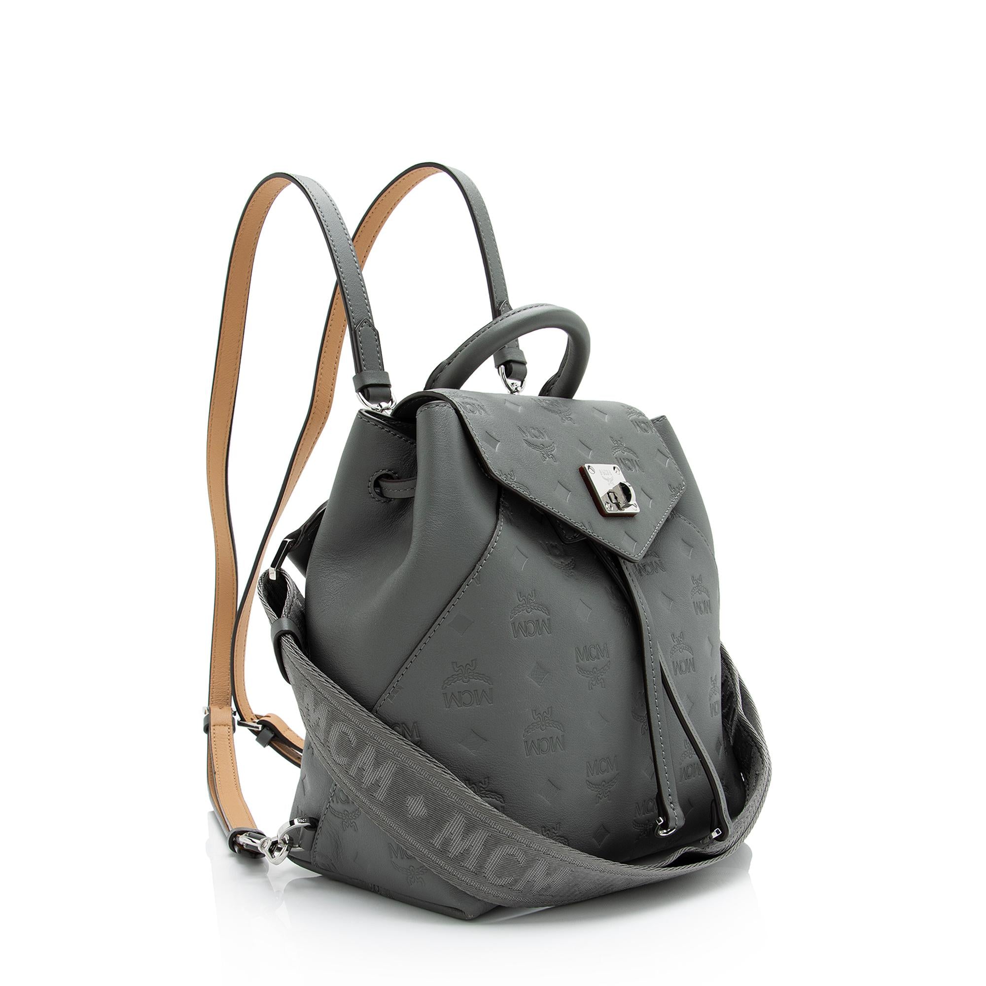 MCM Embossed Leather Essential Small Backpack (SHF-23773)