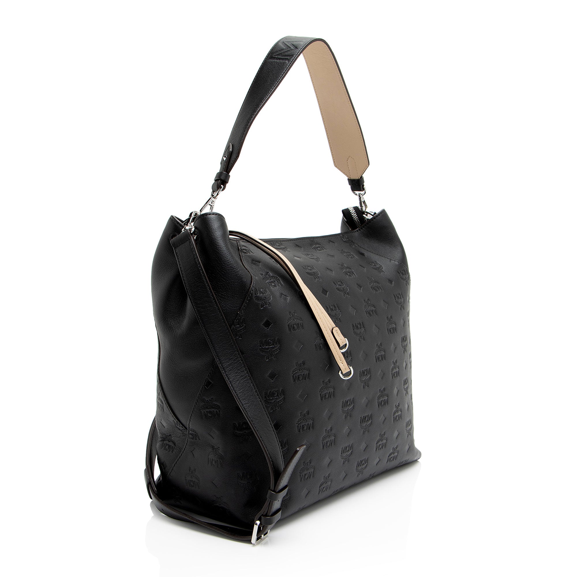 MCM Embossed Leather Klara Large Hobo