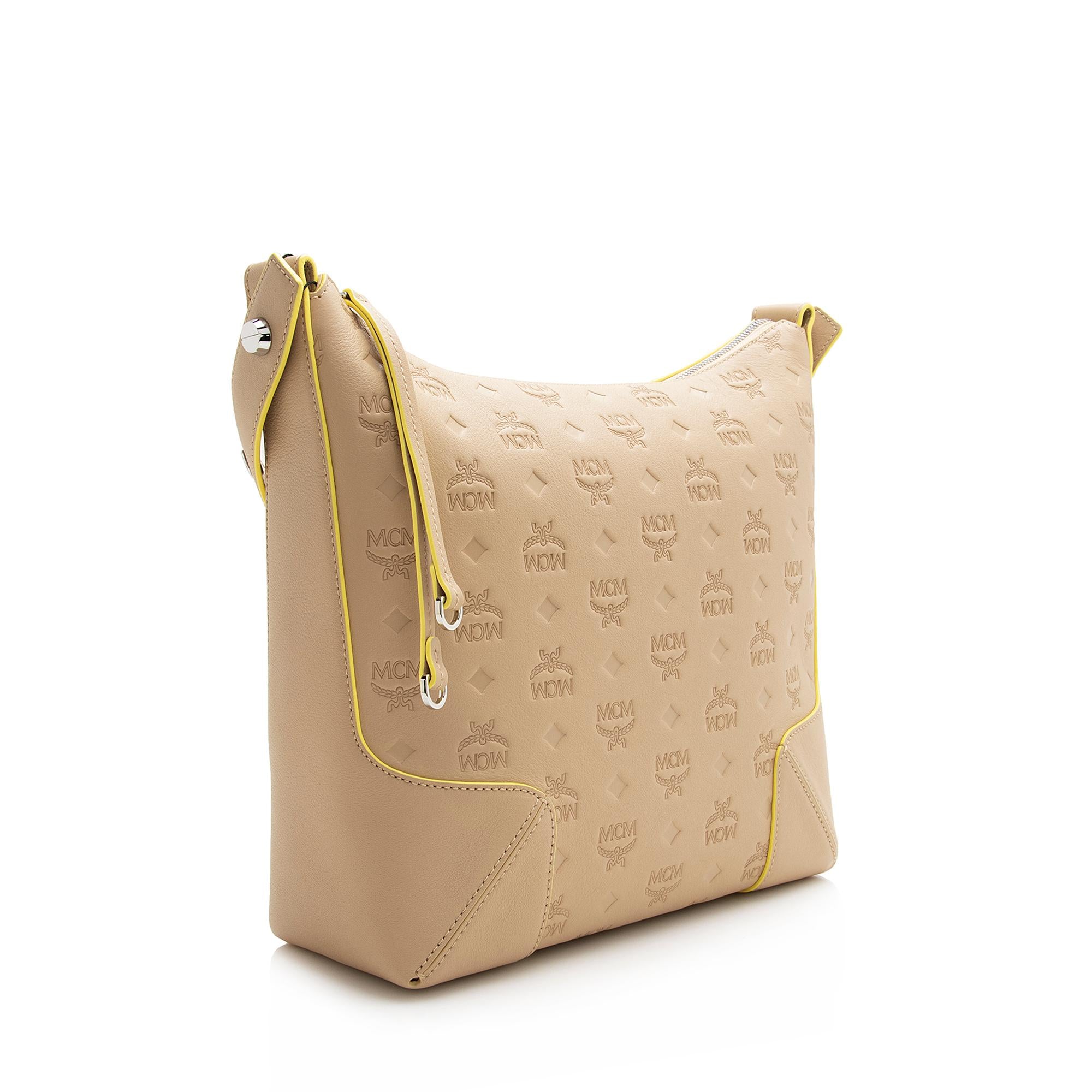 MCM Embossed Leather Klara Large Hobo (SHF-22347)