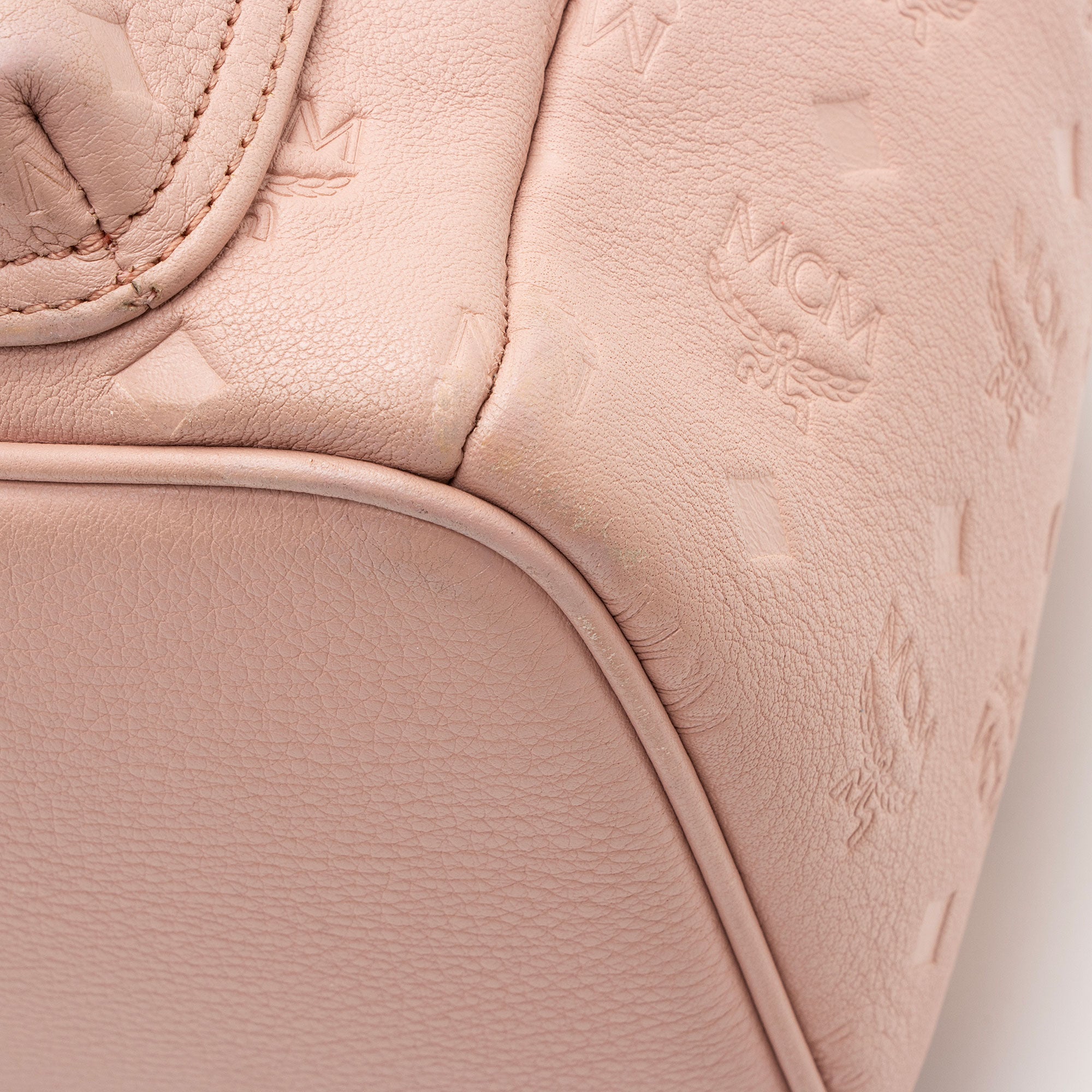 MCM Embossed Leather Small Backpack