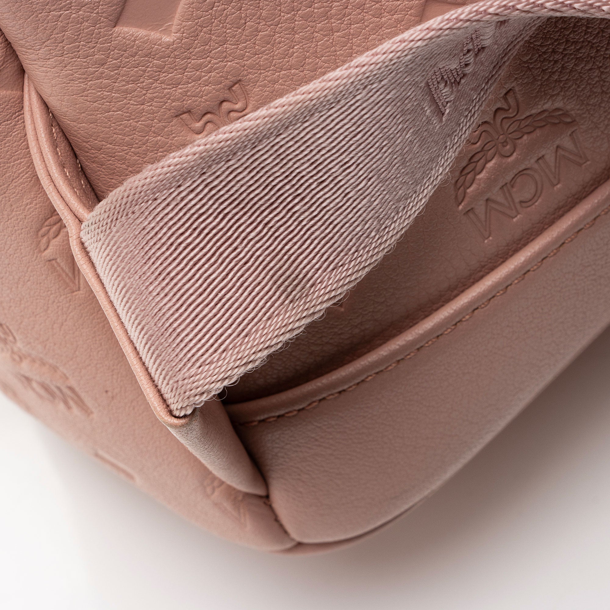 MCM Embossed Leather Small Backpack