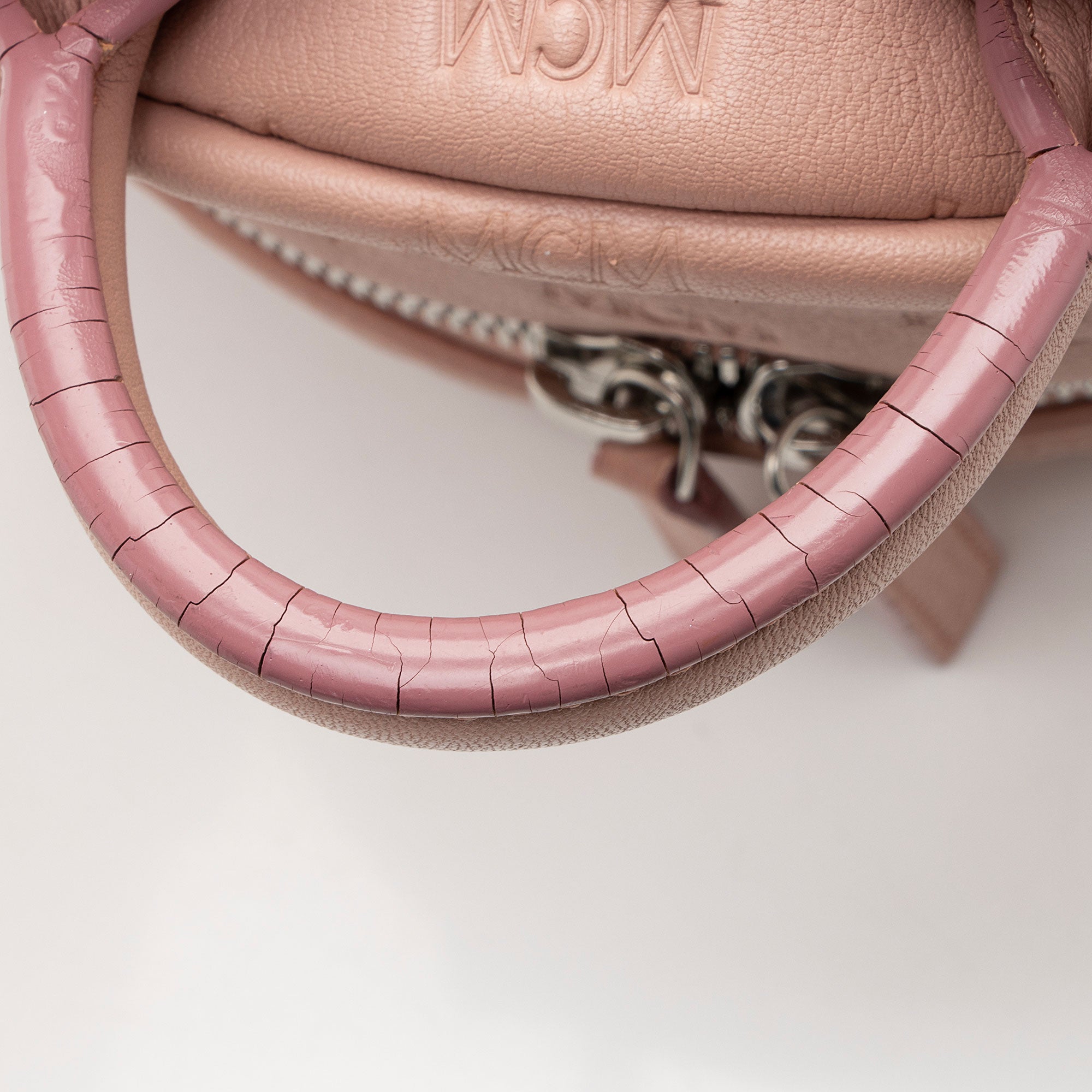 MCM Embossed Leather Small Backpack