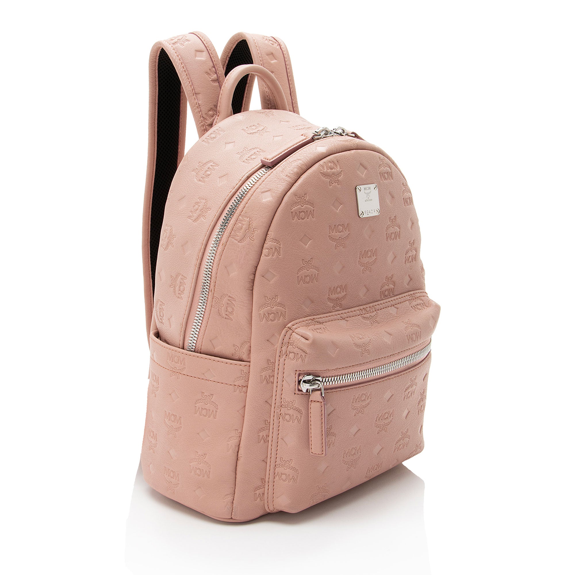 MCM Embossed Leather Small Backpack