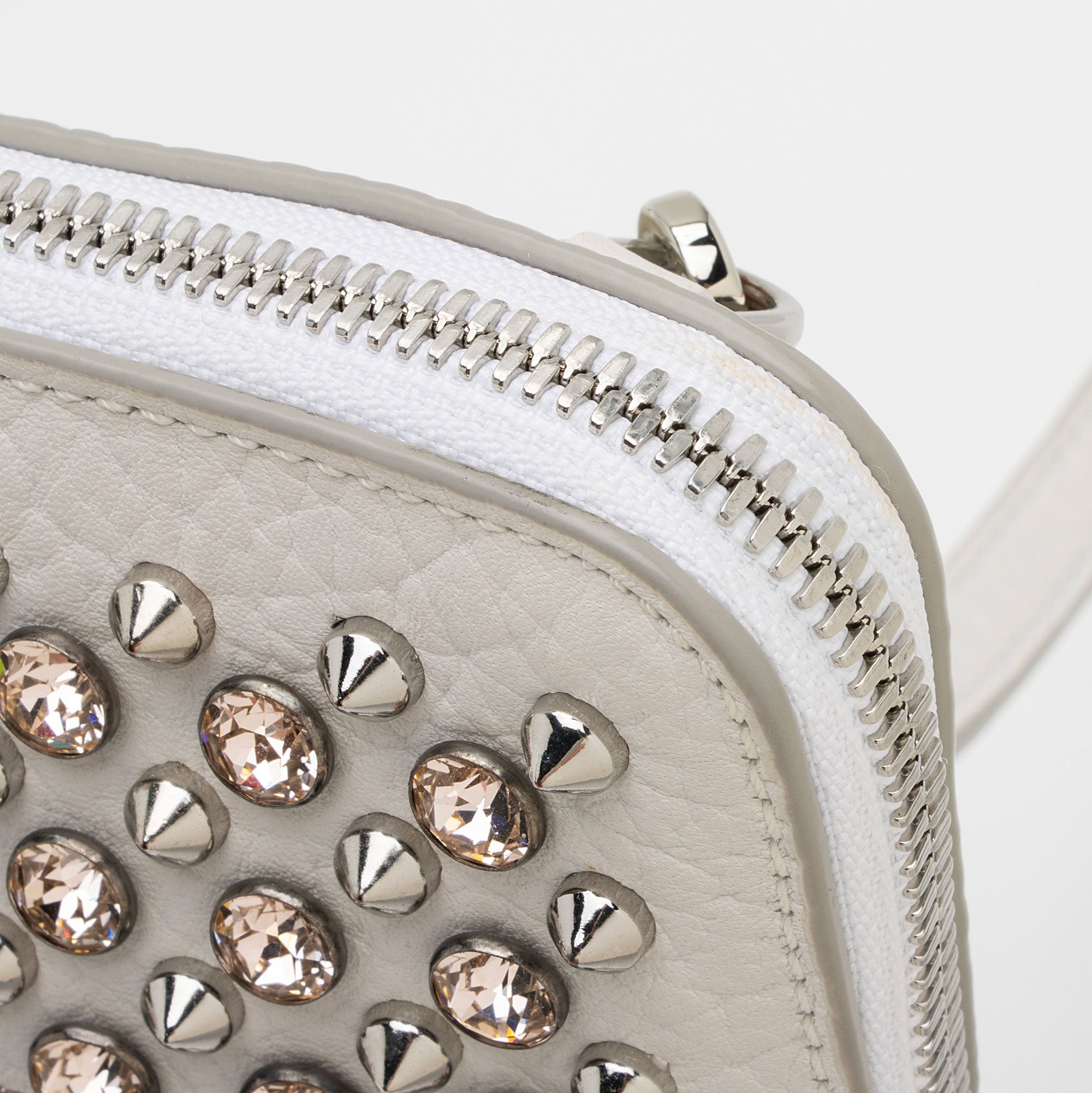 MCM Lambskin Crystal Studded Stark Special Pouch Medium Crossbody Bag (SHF-IC5owp)