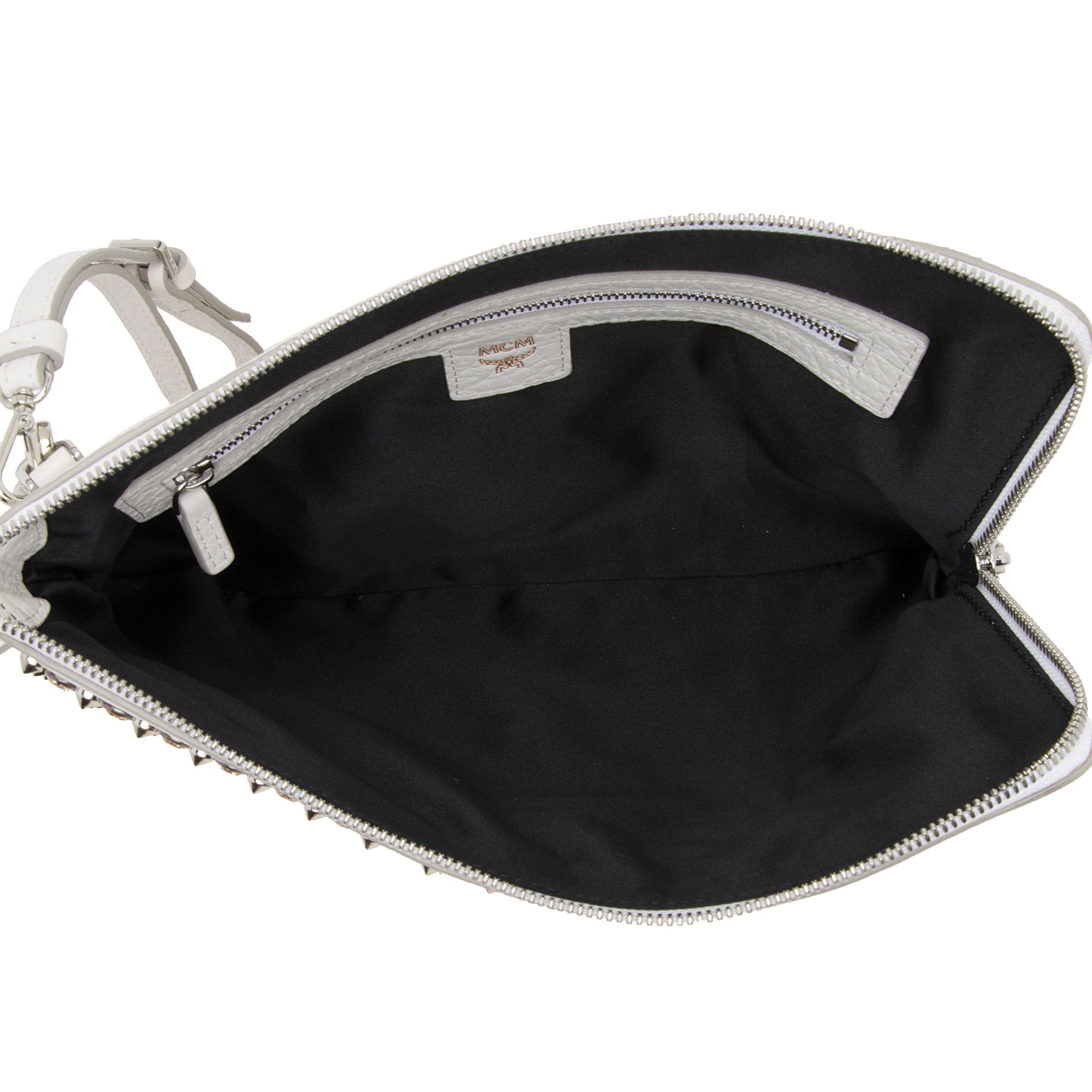 MCM Lambskin Crystal Studded Stark Special Pouch Medium Crossbody Bag (SHF-IC5owp)