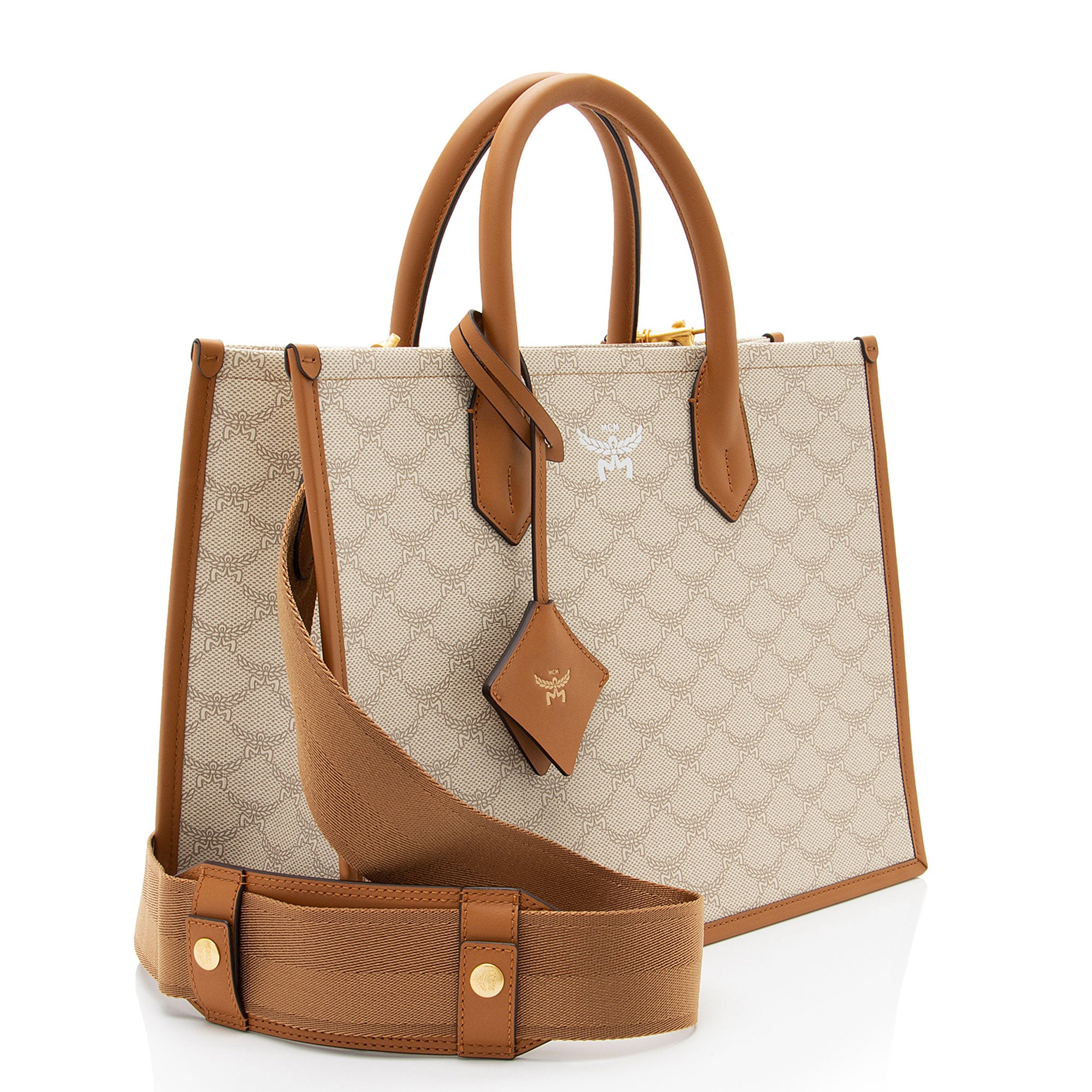 MCM Lauretos Canvas Himmel Medium Tote (SHF-RGtGV8)