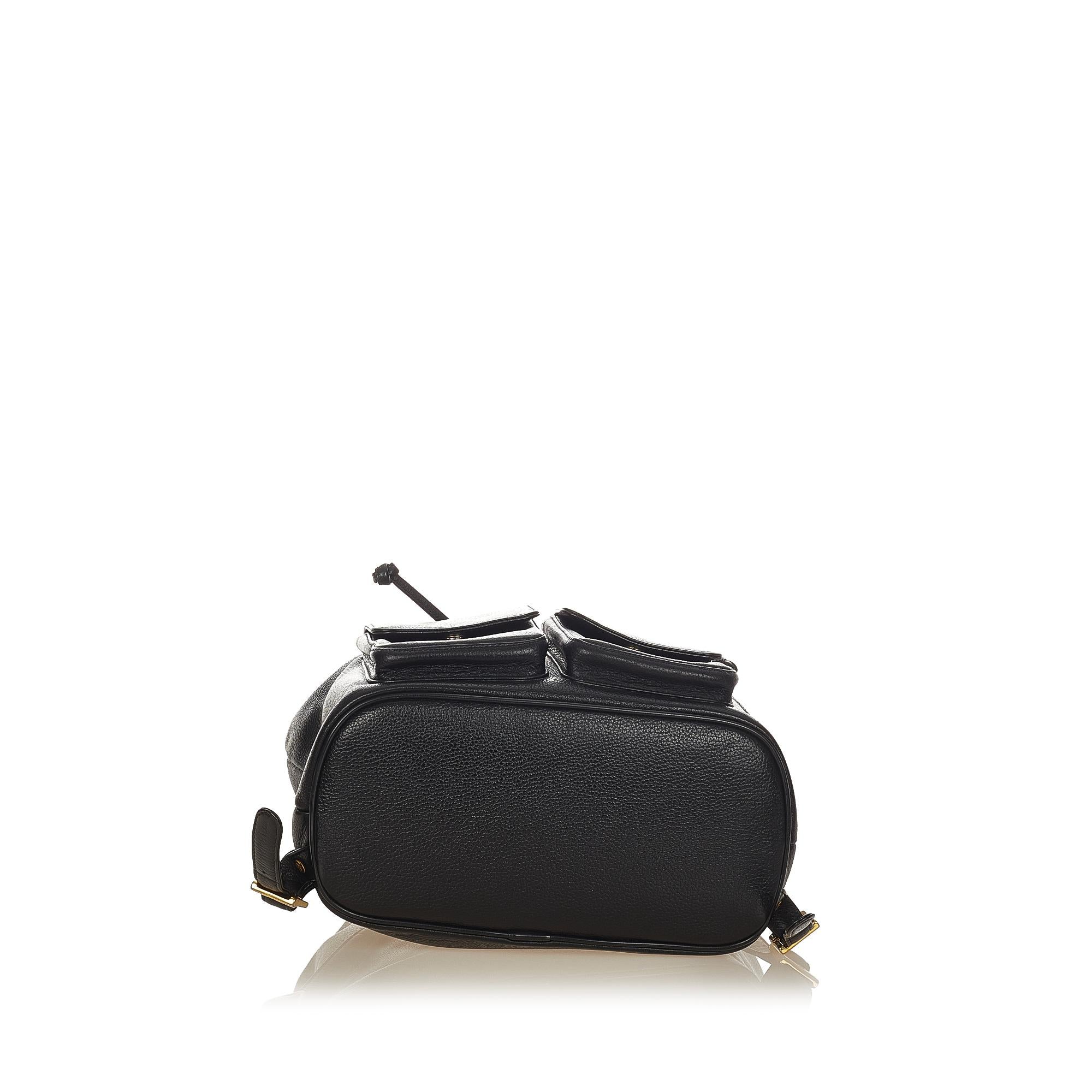 MCM Leather Drawstring Backpack (SHG-34058)