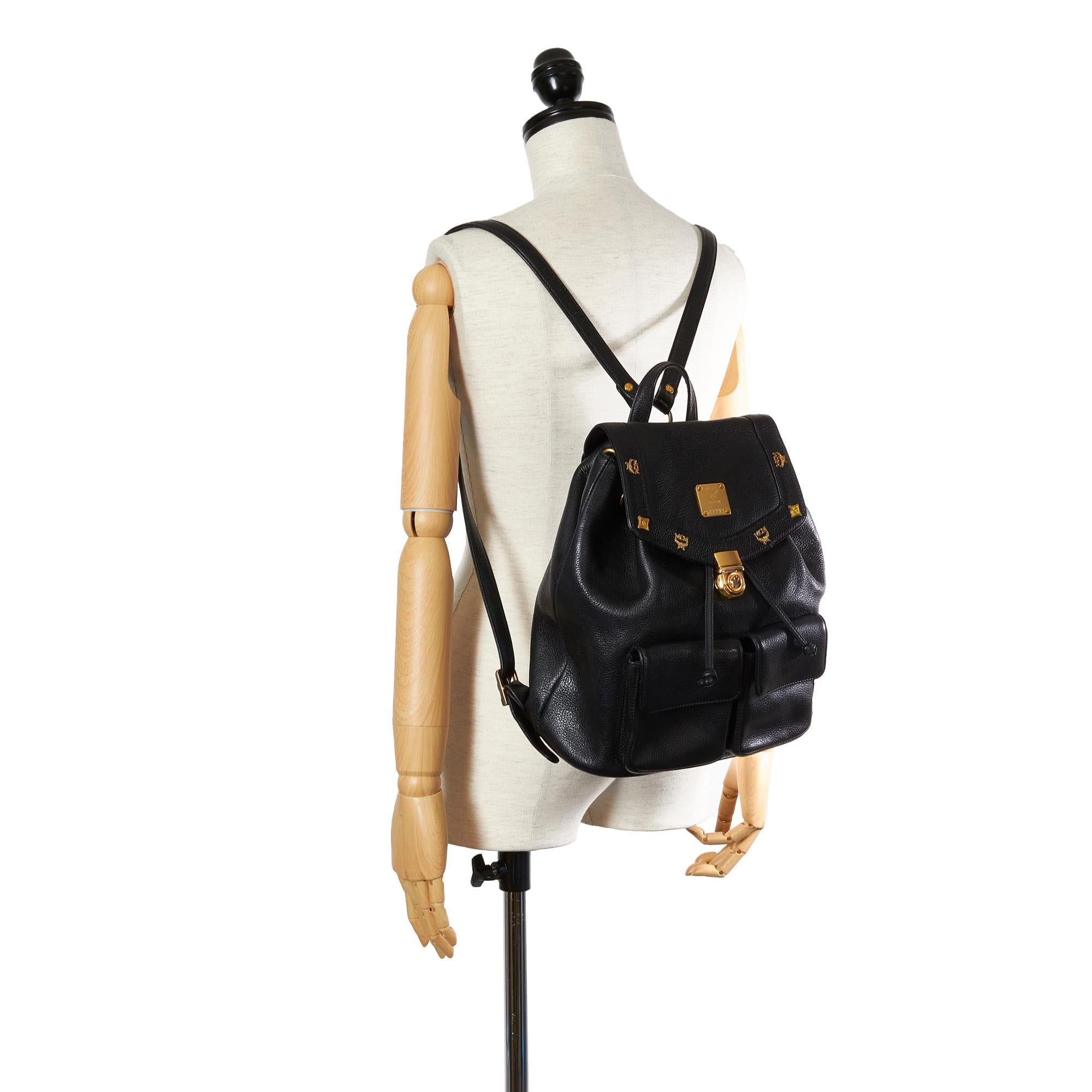 MCM Leather Drawstring Backpack (SHG-34058)
