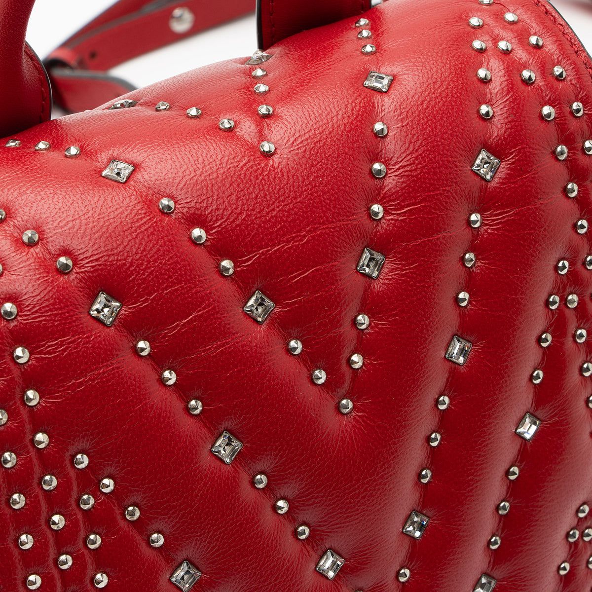 MCM Leather Studded Diamond Disco Mini Backpack (SHF-95c8lS) display picture 1