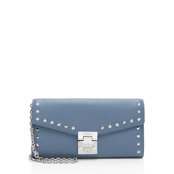 MCM Leather Studded Patricia Wallet on Chain (SHF-syFv4J)