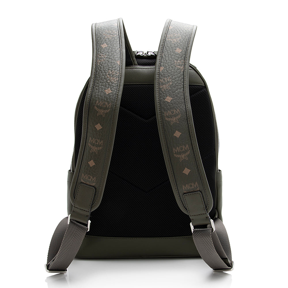 MCM Leather Visetos Stark Medium Backpack (SHF-21924)