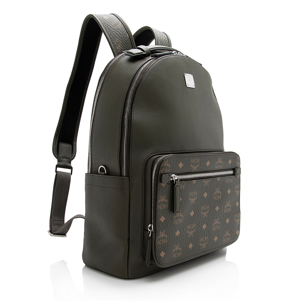MCM Leather Visetos Stark Medium Backpack (SHF-21924)