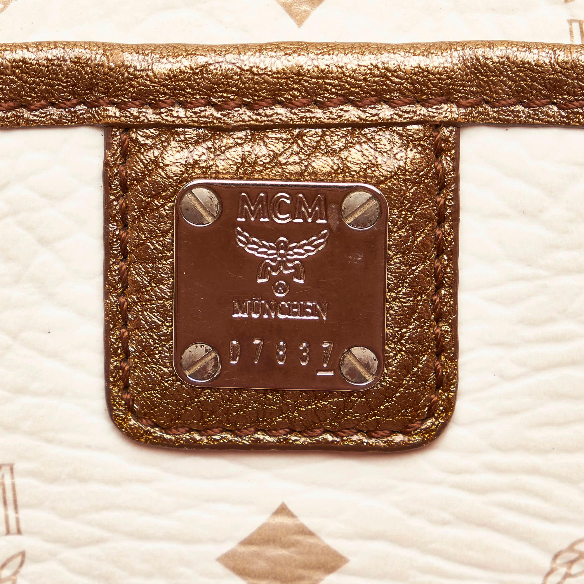 MCM Lion Visetos Leather Tote Bag (SHG-rouUZj)