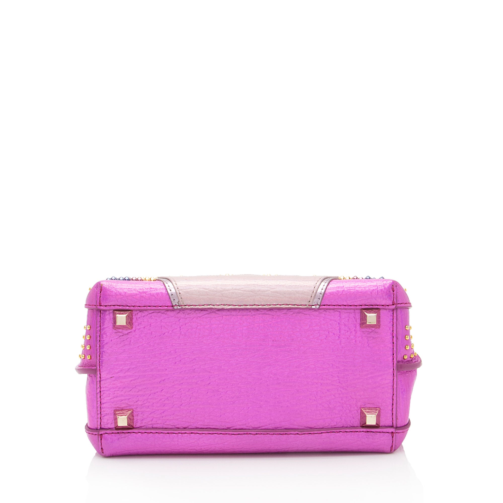 MCM Metallic Leather Cyber Studs Milla Mini Tote