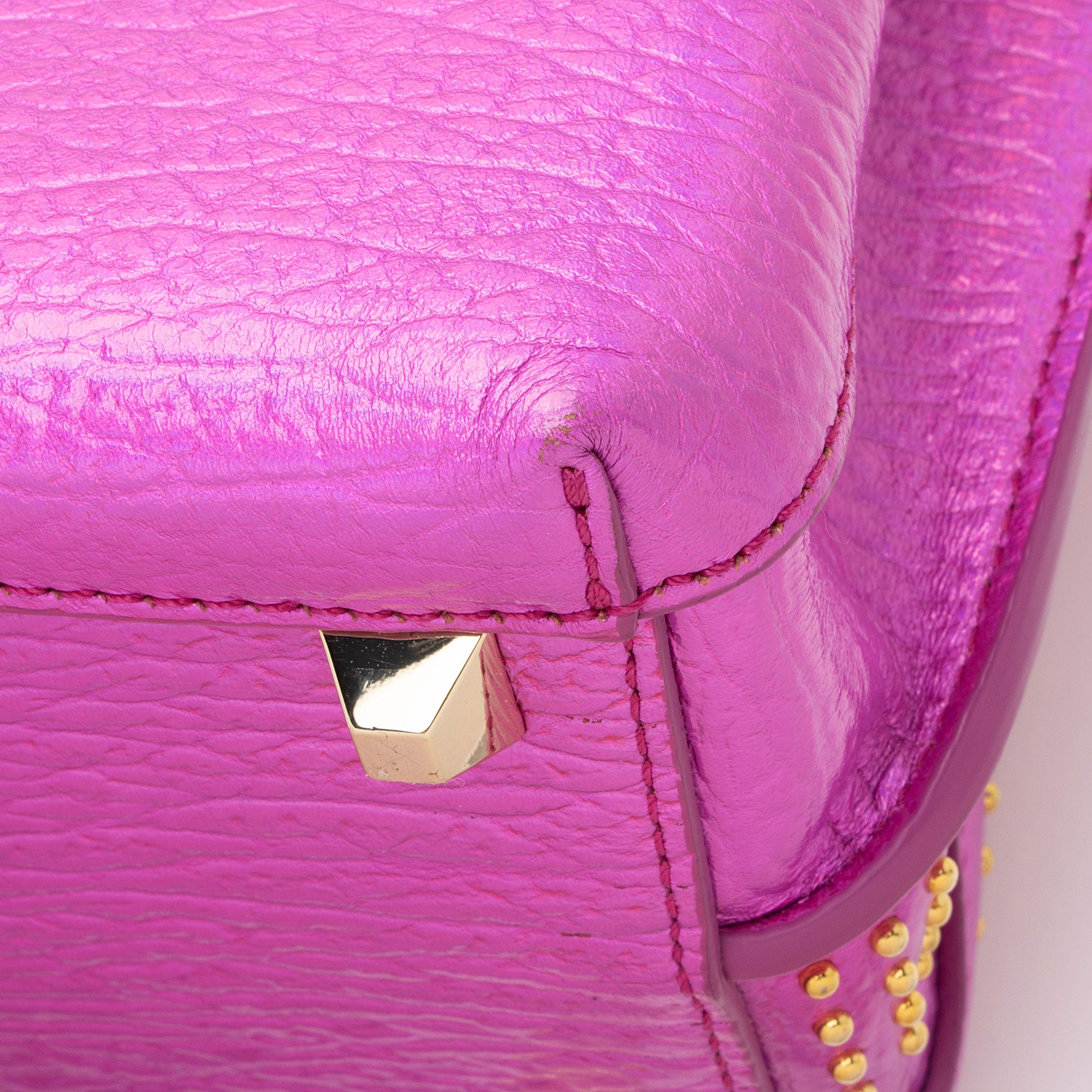 MCM Metallic Leather Cyber Studs Milla Mini Tote