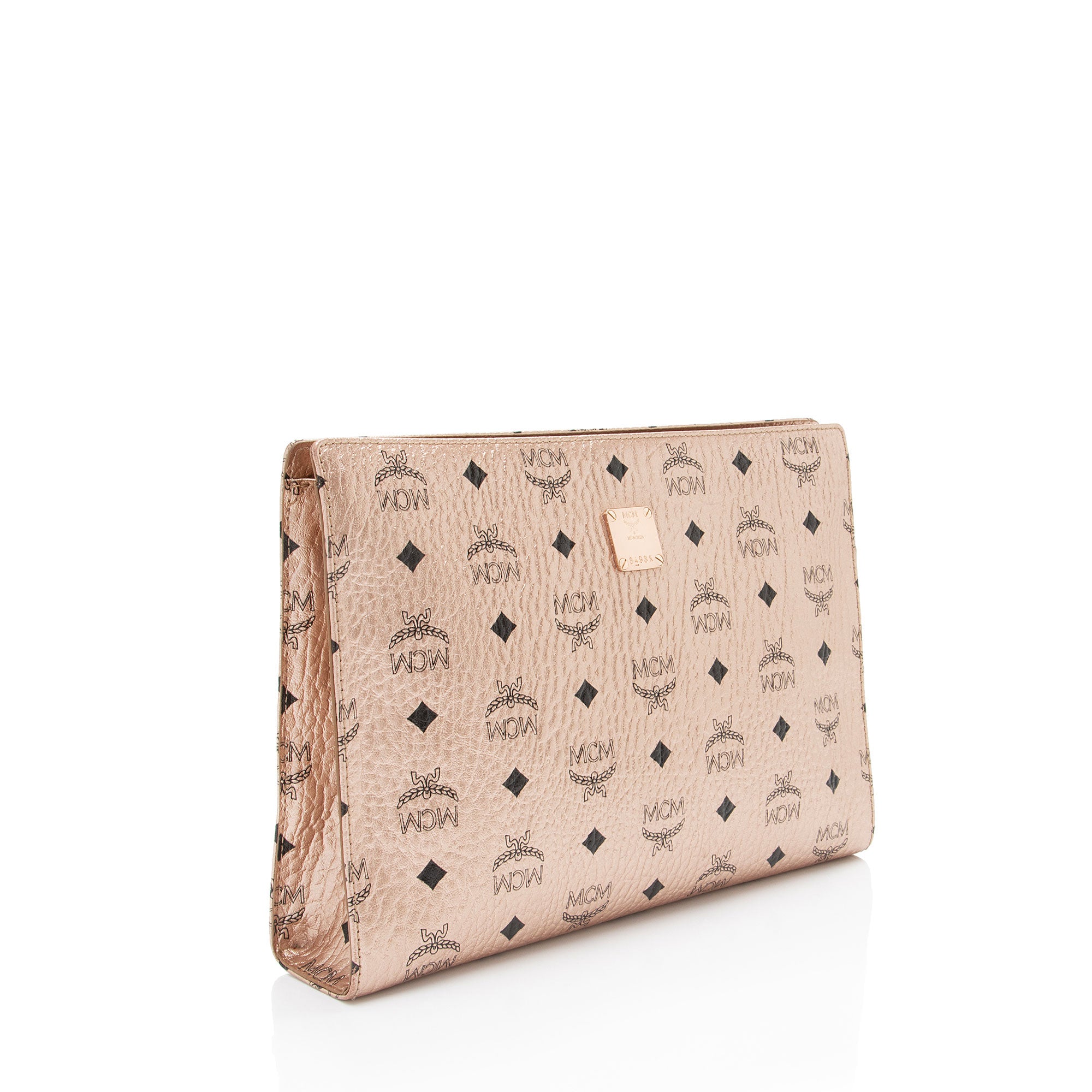 MCM Metallic Visetos Medium Zip Pouch