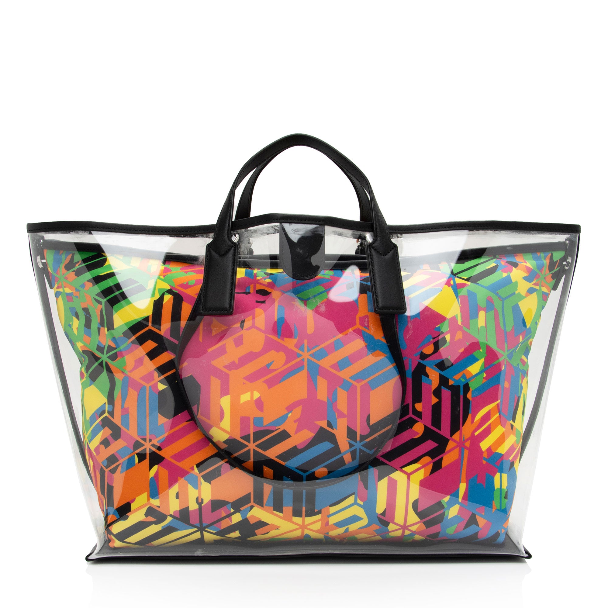 MCM PVC Nylon Cubic Camo Aren Medium Shopper Tote