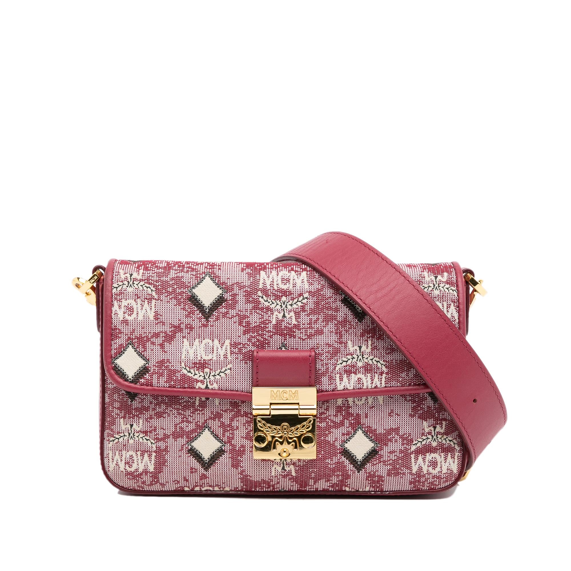 MCM Vintage Jacquard Monogram Crossbody (SHG-43iUSM)
