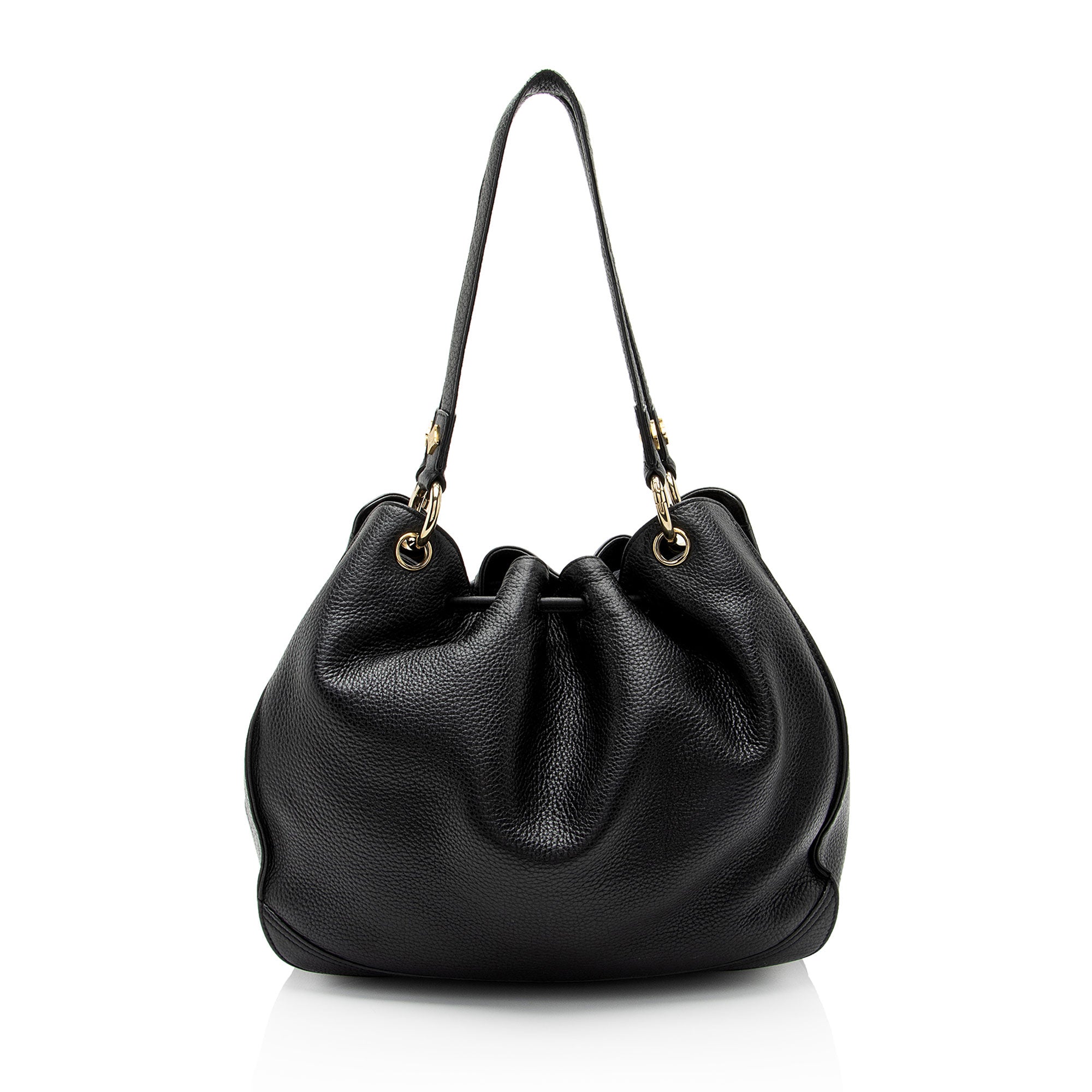 MCM Vintage Leather Charms Drawstring Shoulder Bag