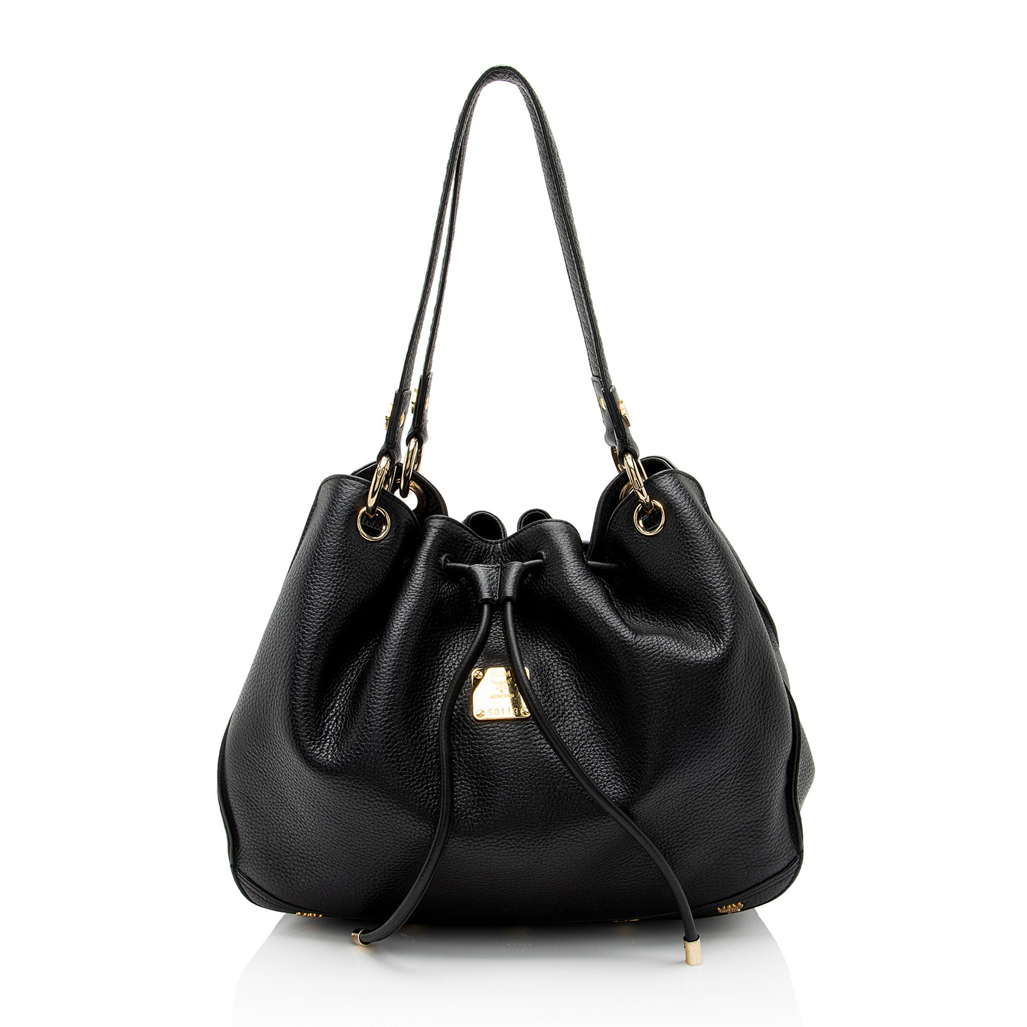 MCM Vintage Leather Charms Drawstring Shoulder Bag