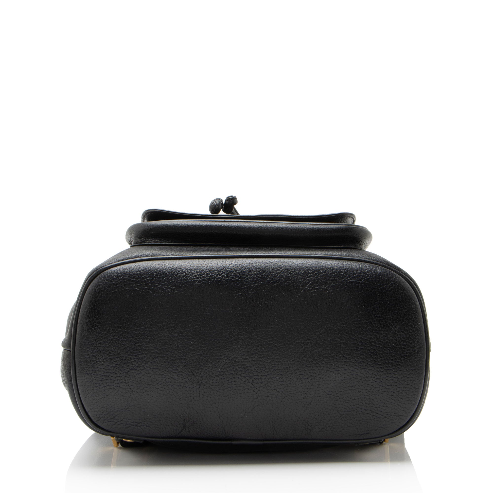 MCM Vintage Leather Logo Charms Drawstring Backpack