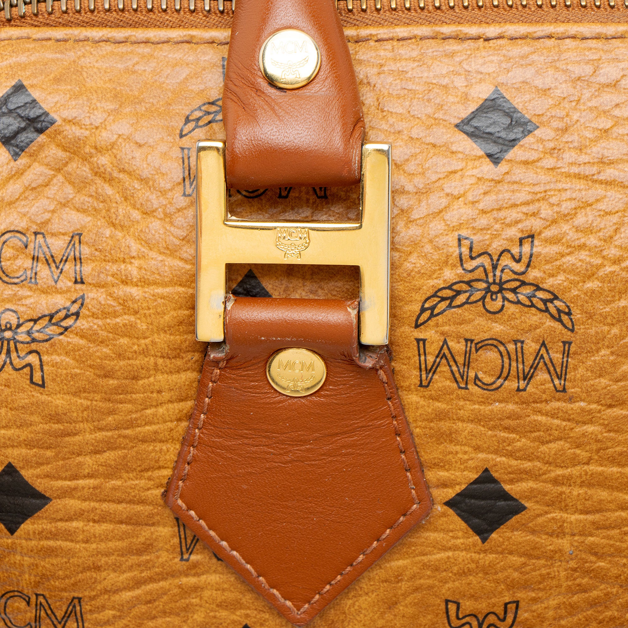 MCM Vintage Visetos Small Boston Bag