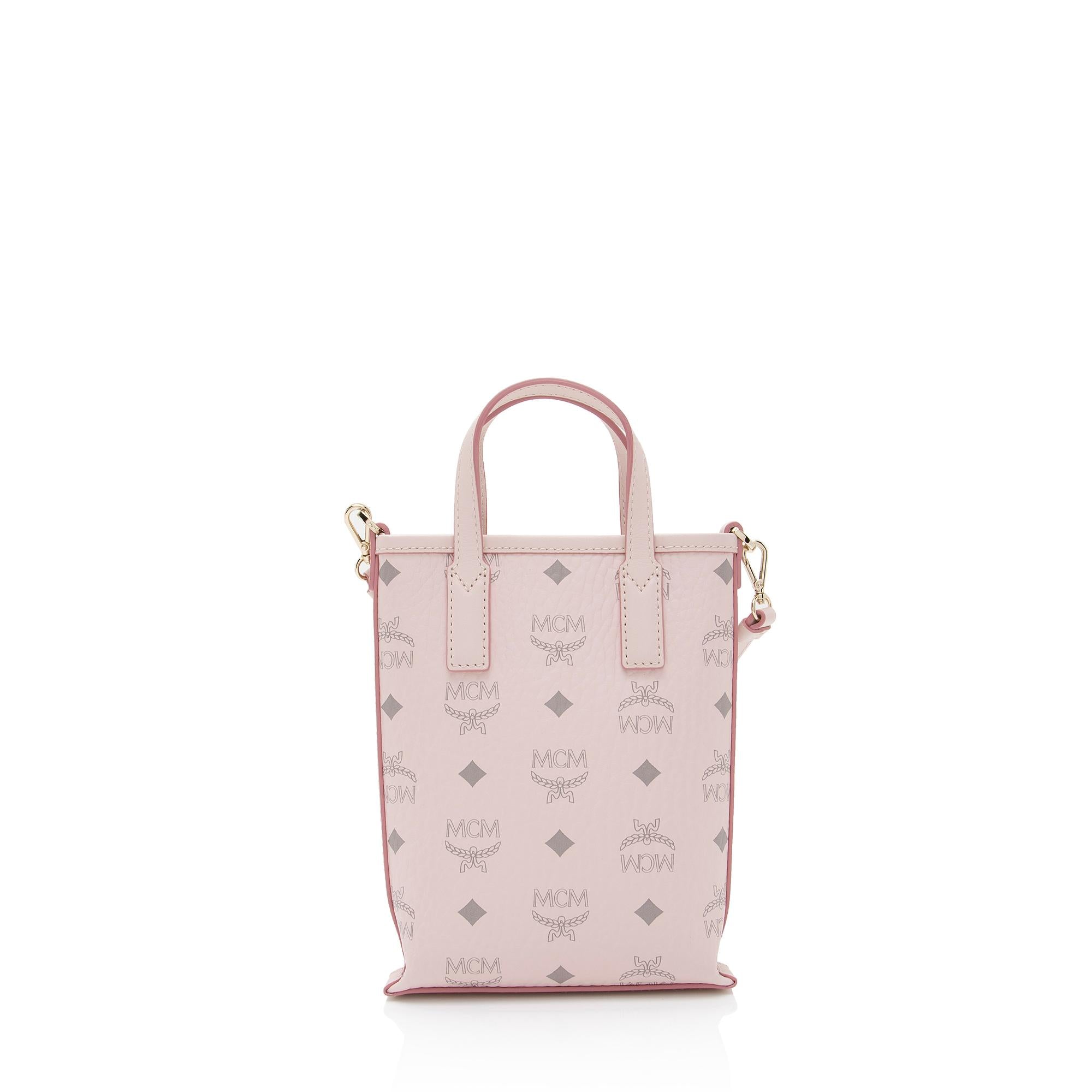 MCM Visetos Aren Mini Shopper Crossbody Bag (SHF-CyByXU)