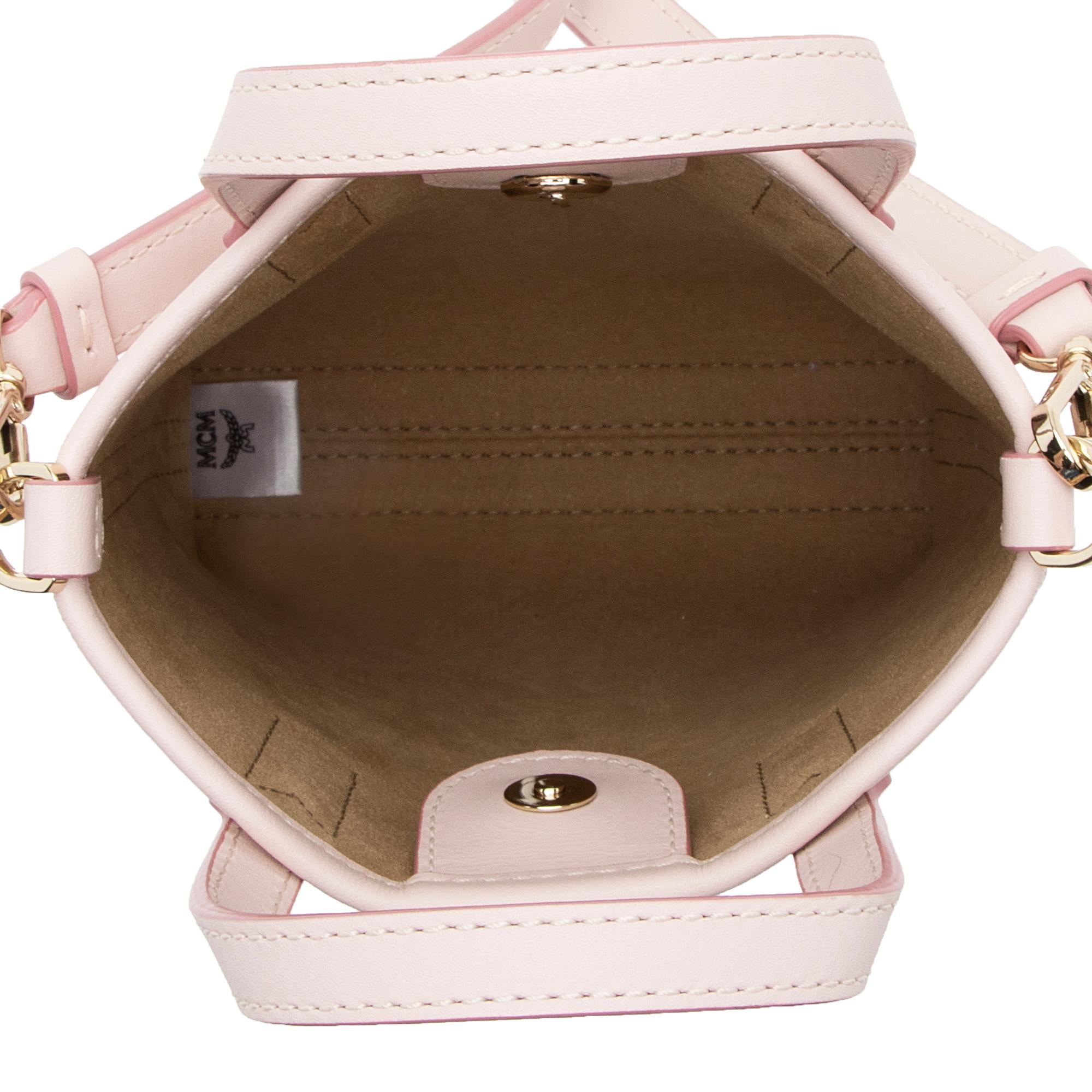 MCM Visetos Aren Mini Shopper Crossbody Bag (SHF-CyByXU)