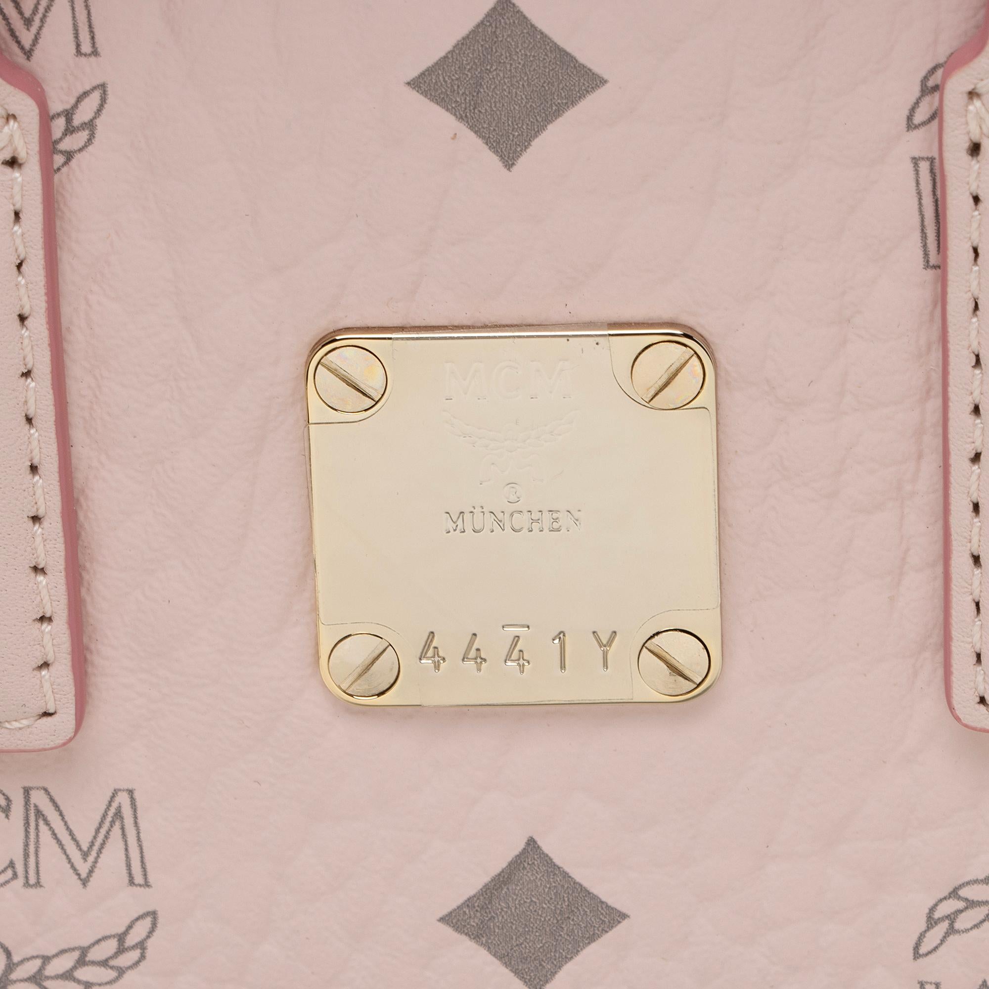 MCM Visetos Aren Mini Shopper Crossbody Bag (SHF-CyByXU)