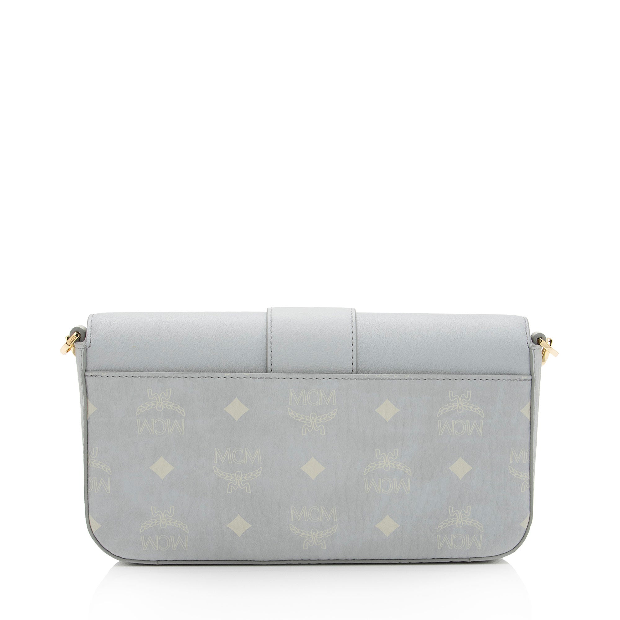 MCM Visetos Calfskin Logo Mode Travia Small Shoulder Bag (SHF-VNvUOS)