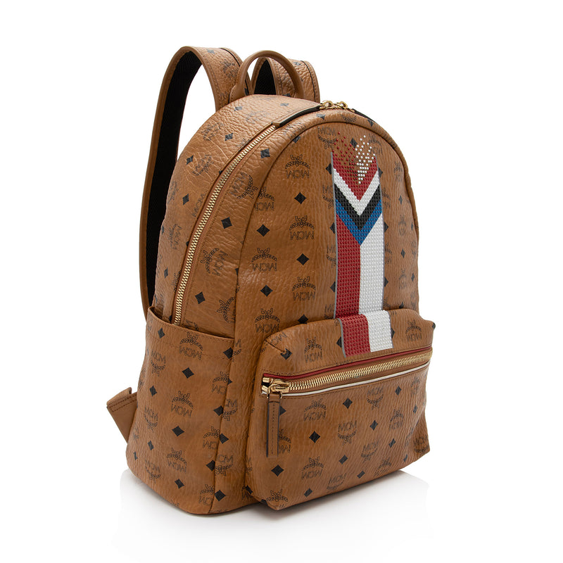 Mcm Stark Medium Backpack - Cognac