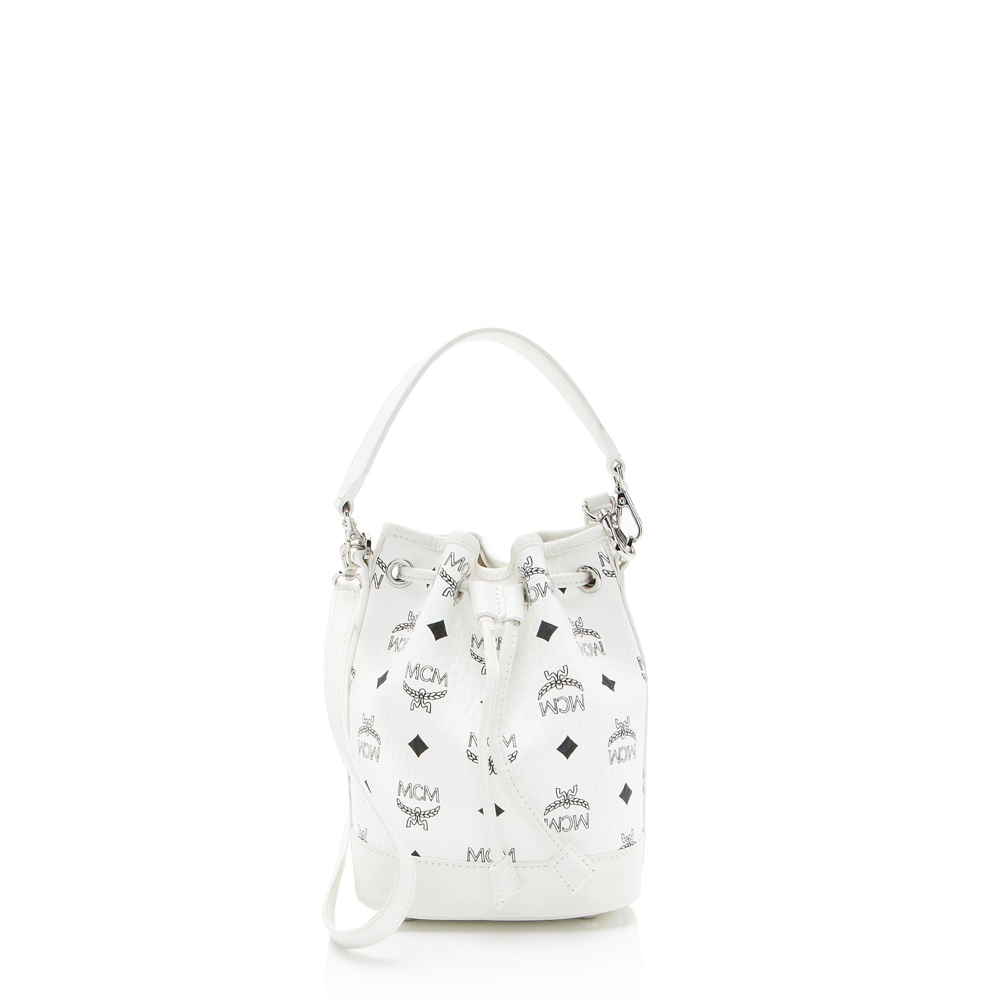 MCM Visetos Dessau Drawstring Mini Bucket Bag