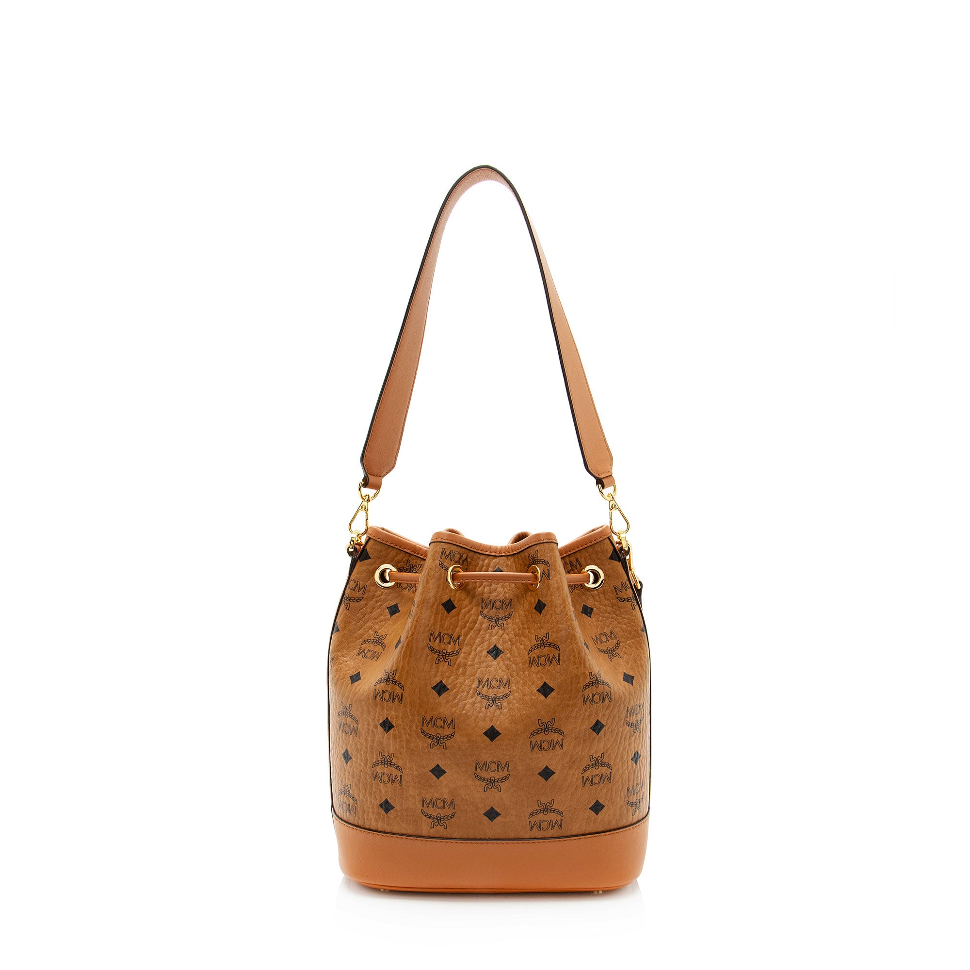 MCM Visetos Dessau Drawstring Bucket Bag