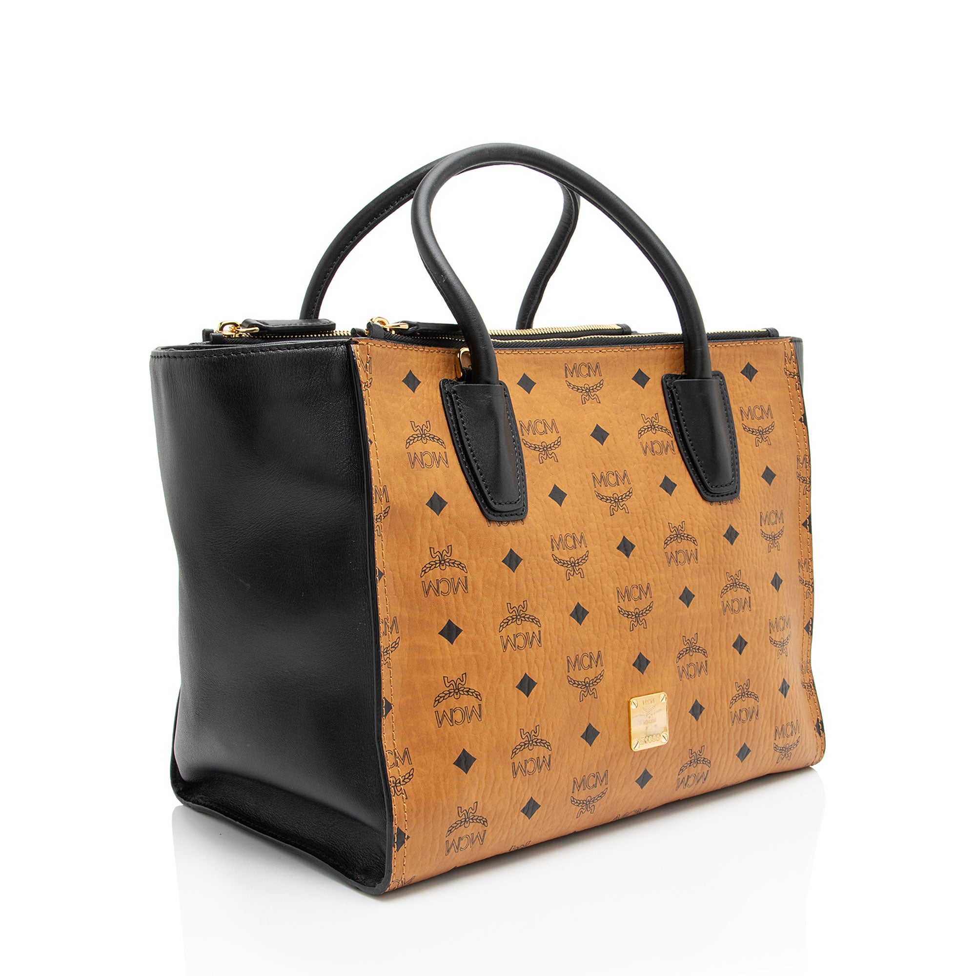 MCM Visetos Double Zip Kathy Tote