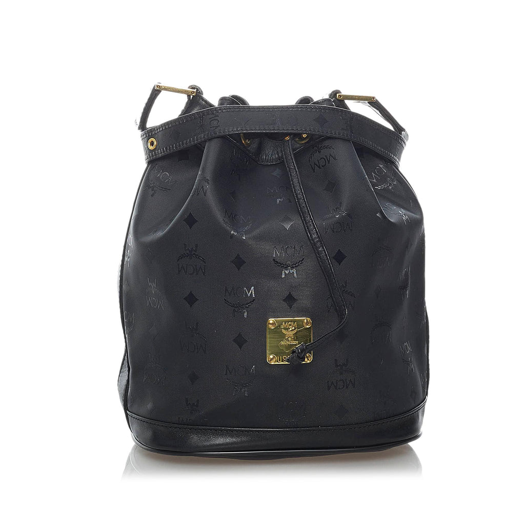 MCM NYLON LOGO DRAWSTRING BUCKET BAG - CRTBLNCHSHP