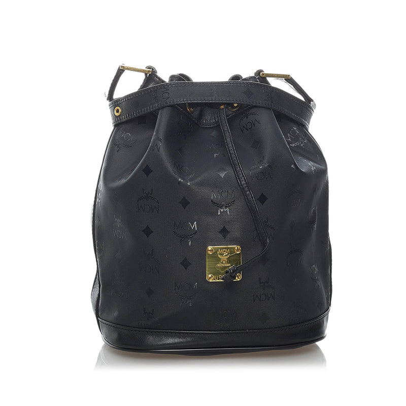 MCM Grey/Black Visetos Nylon and Leather Shoulder Bag MCM