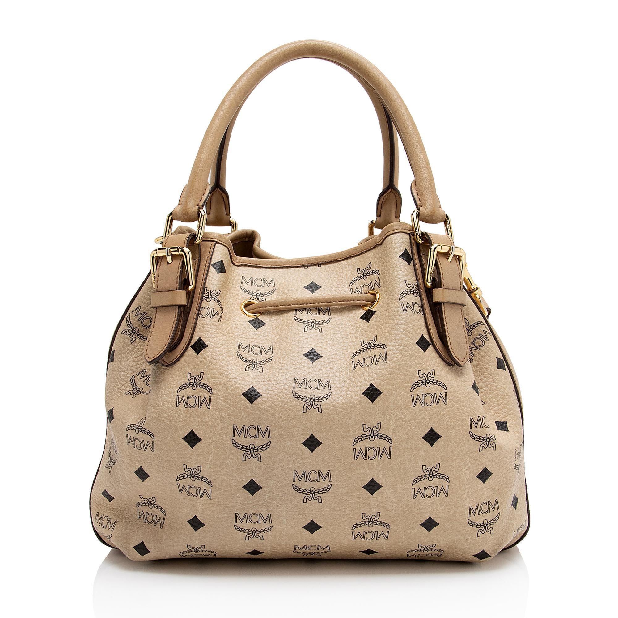 MCM Visetos Drawstring Small Shopper Tote (SHF-8S8TSU)