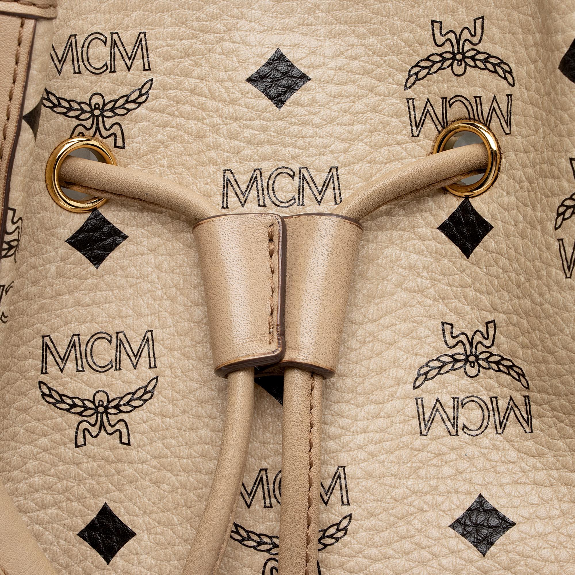 MCM Visetos Drawstring Small Shopper Tote (SHF-8S8TSU)