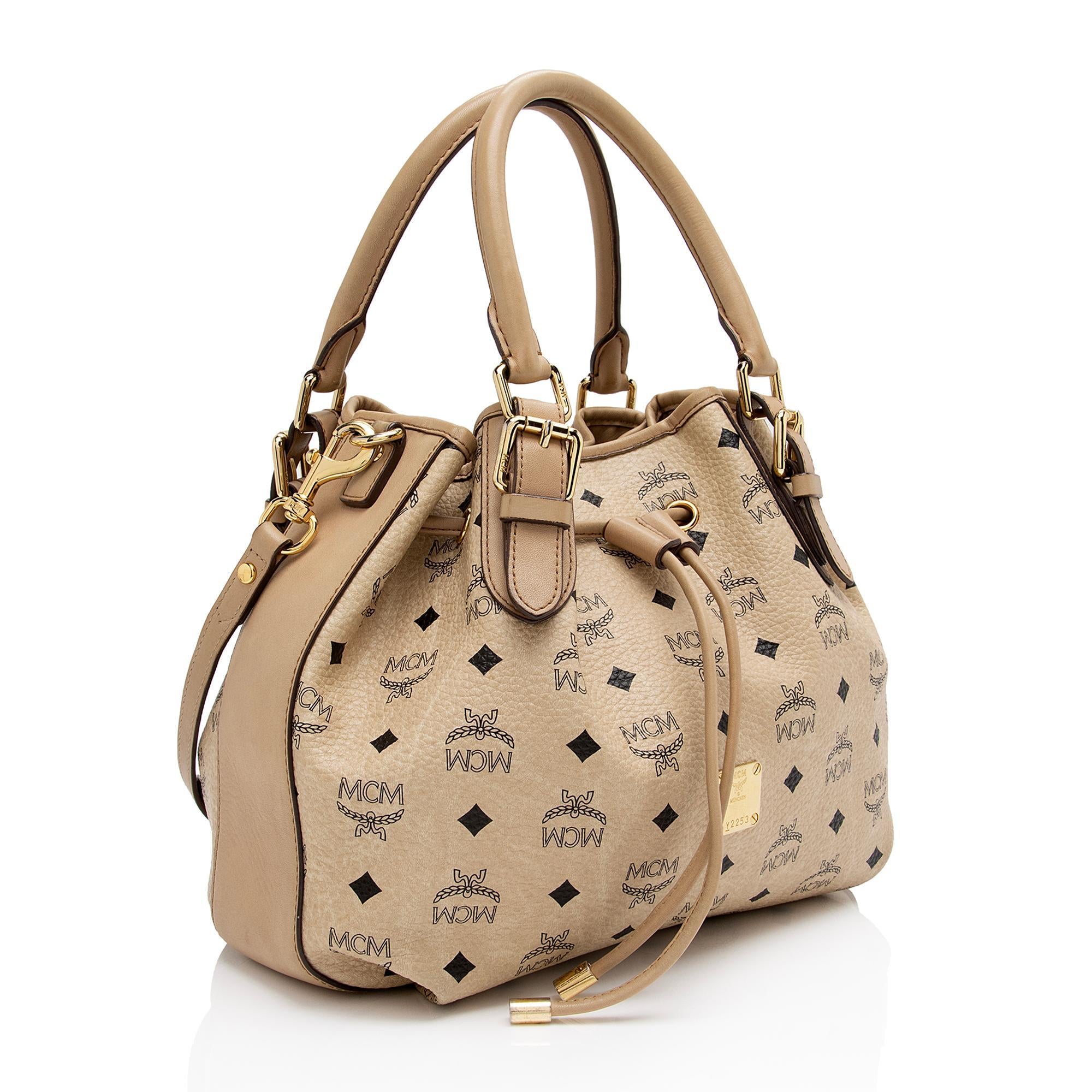 MCM Visetos Drawstring Small Shopper Tote (SHF-8S8TSU)