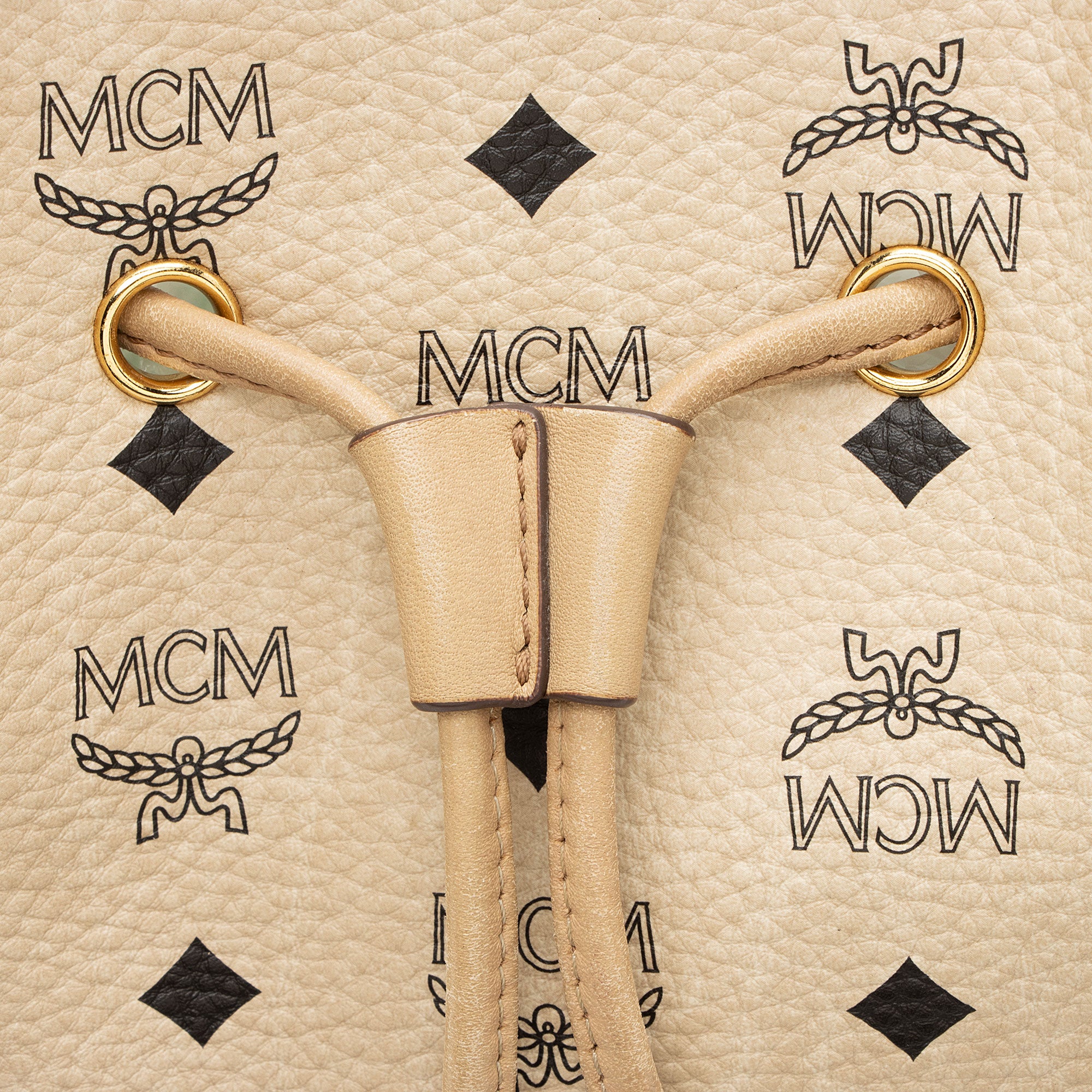 MCM Visetos Drawstring Small Shopper Tote