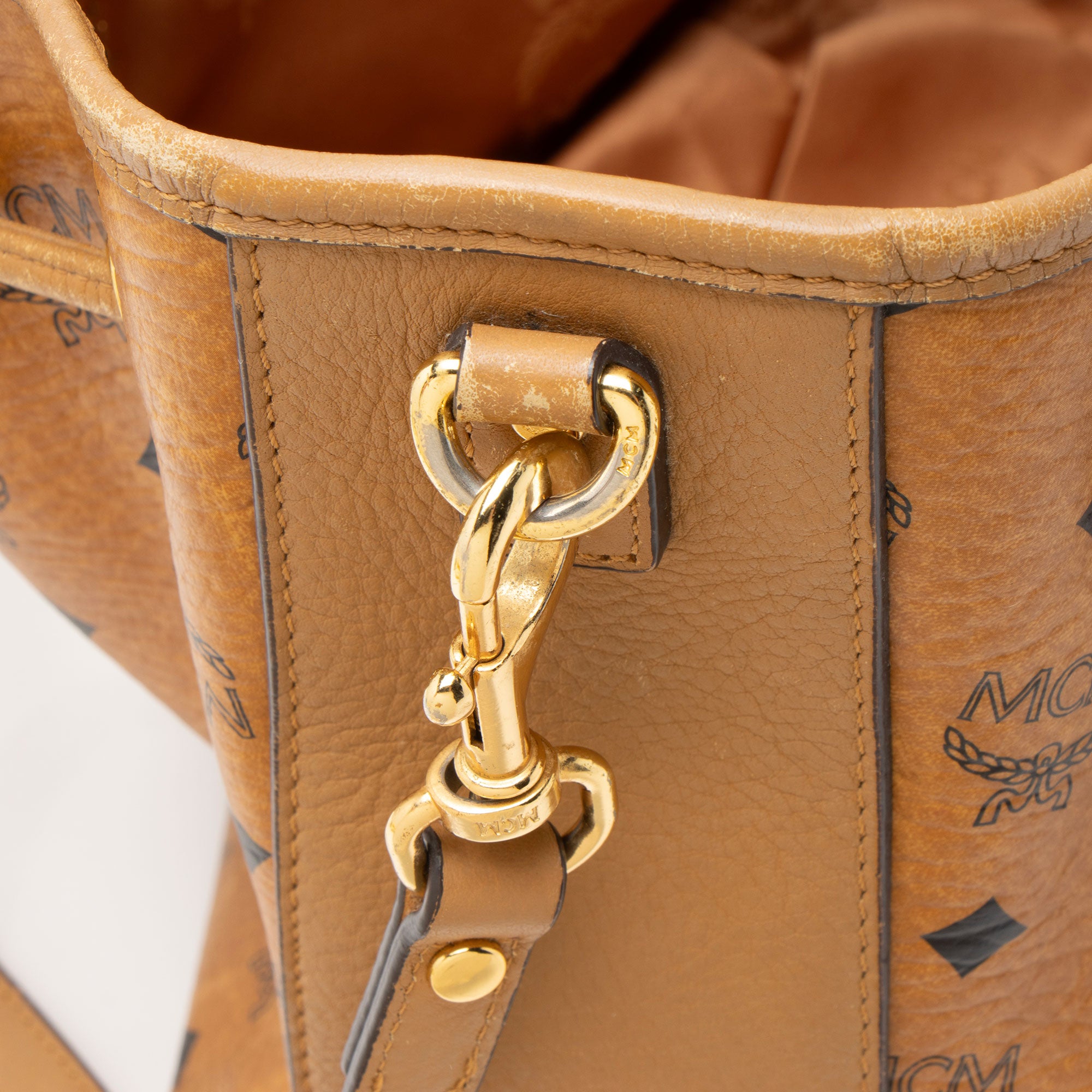 MCM Visetos Drawstring Small Shopper Tote