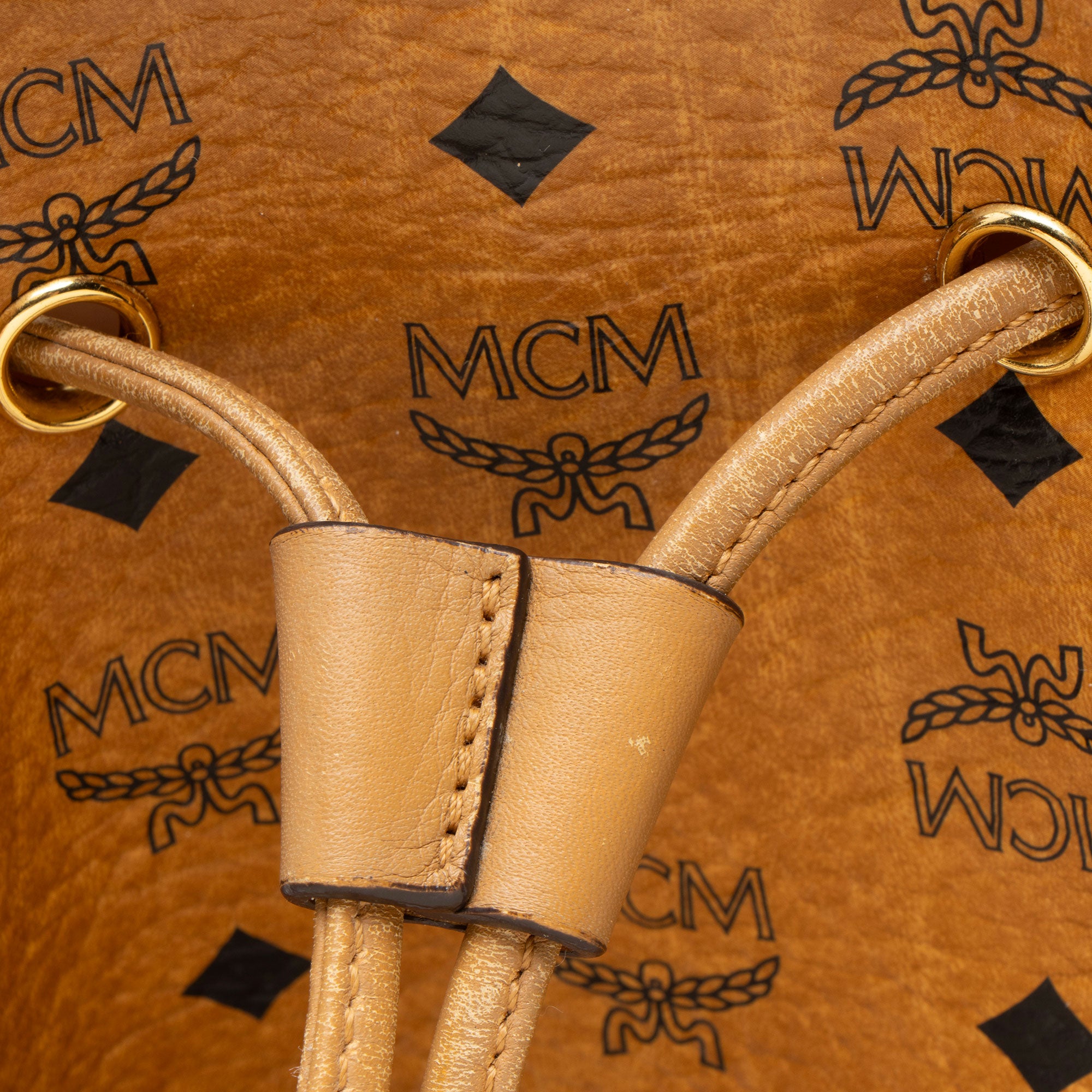 MCM Visetos Drawstring Small Shopper Tote