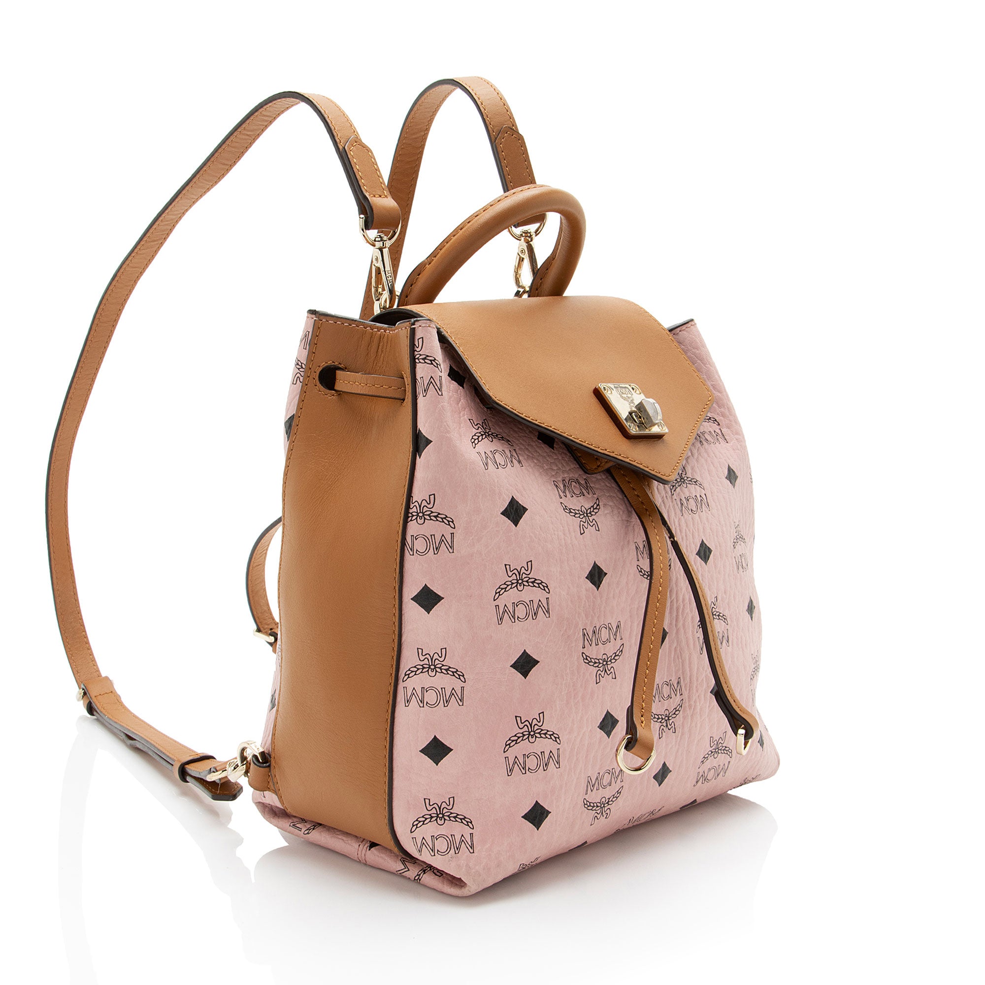 MCM Visetos Essential Drawstring Small Backpack