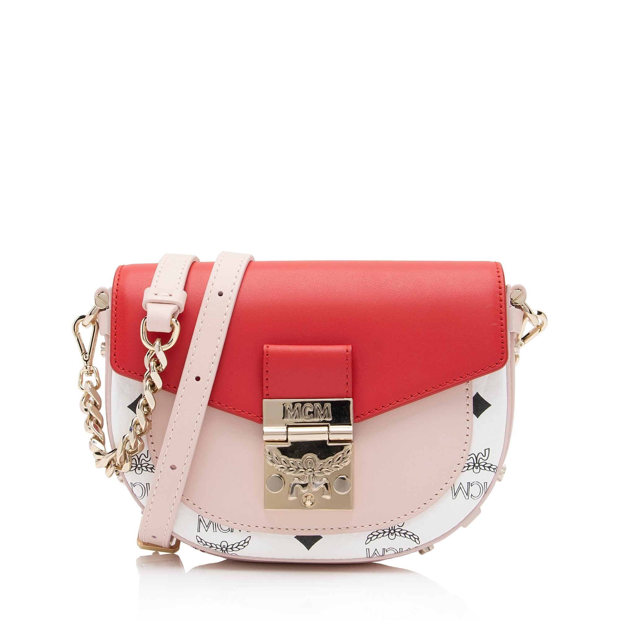 MCM Visetos Leather Colorblock Patricia Mini Shoulder Bag (SHF-BE0Bfb)