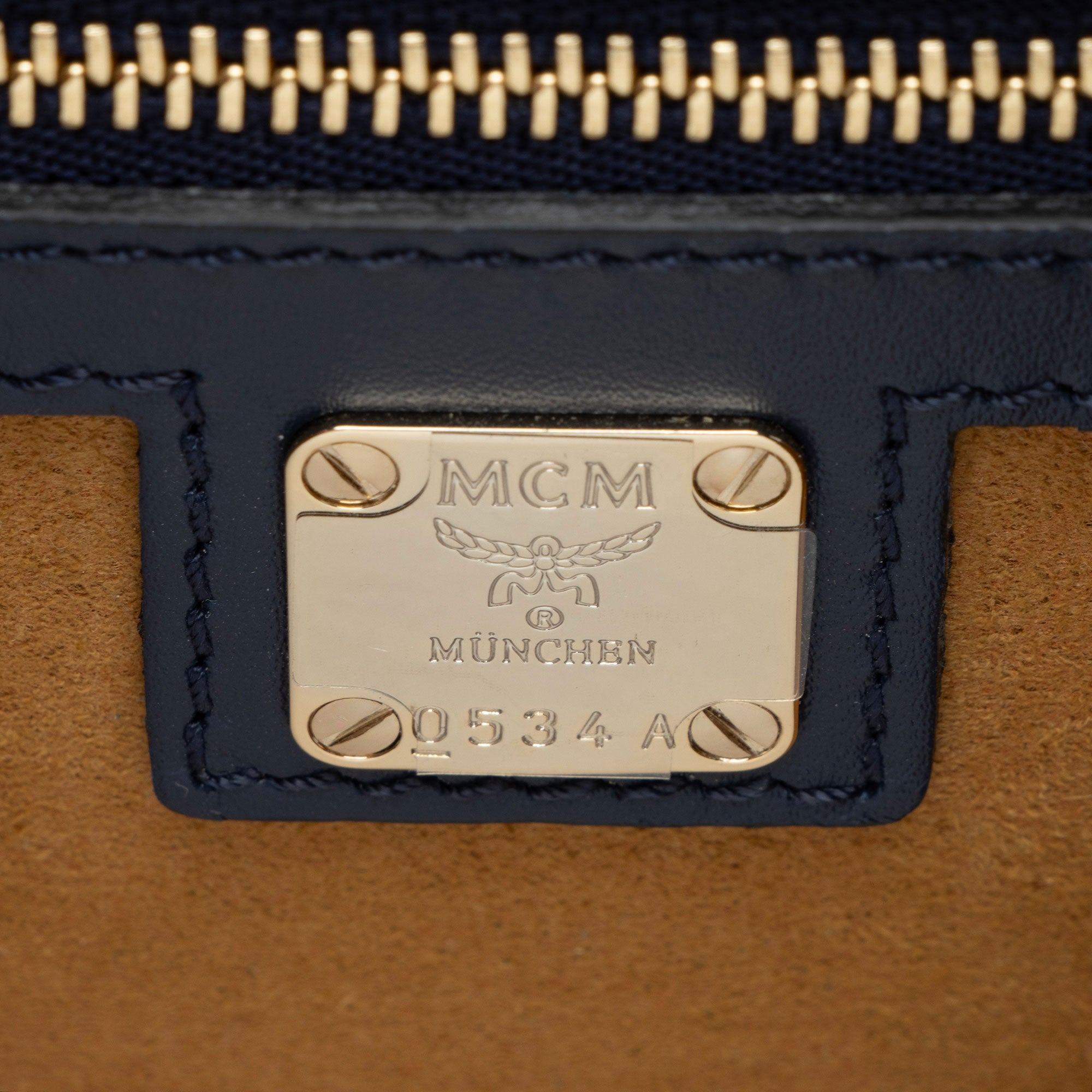 MCM Visetos Leather Patricia Top Handle